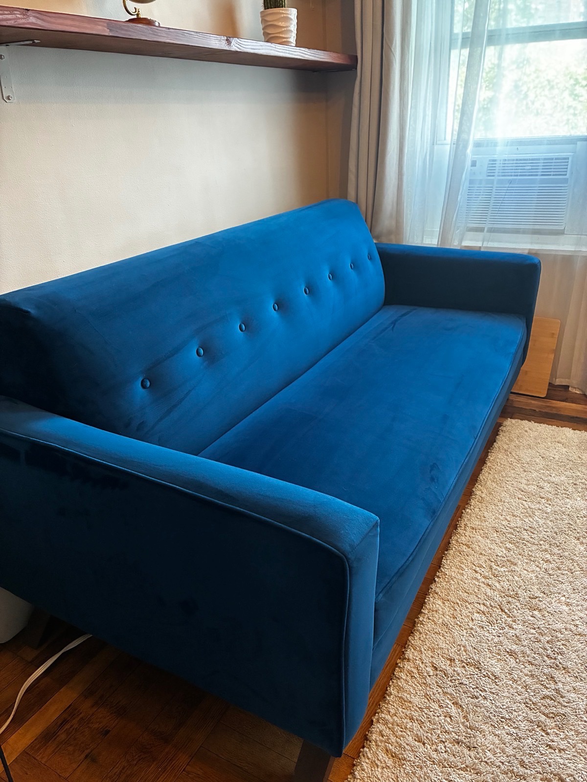 Joybird Roddy Blue Velvet Loveseat - photo 3