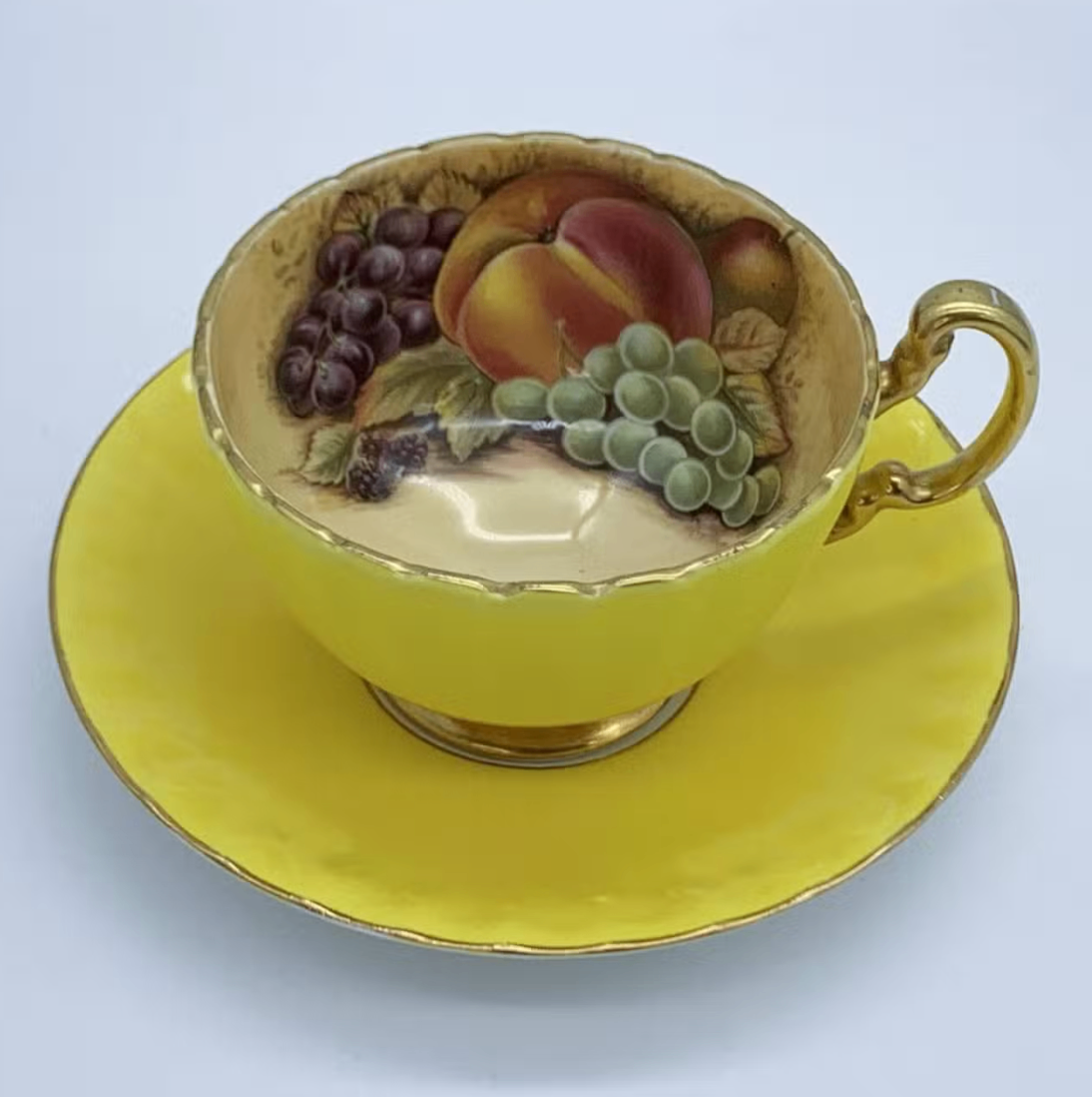 Vintage Aynsley "Orchard Fruit" Teacup & Saucer Collection