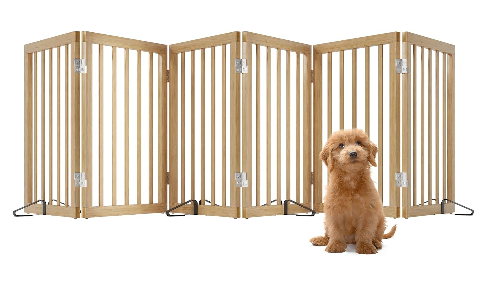 Extra Wide Gate Bamboo for Doorways House Stairs Freestanding - photo 2