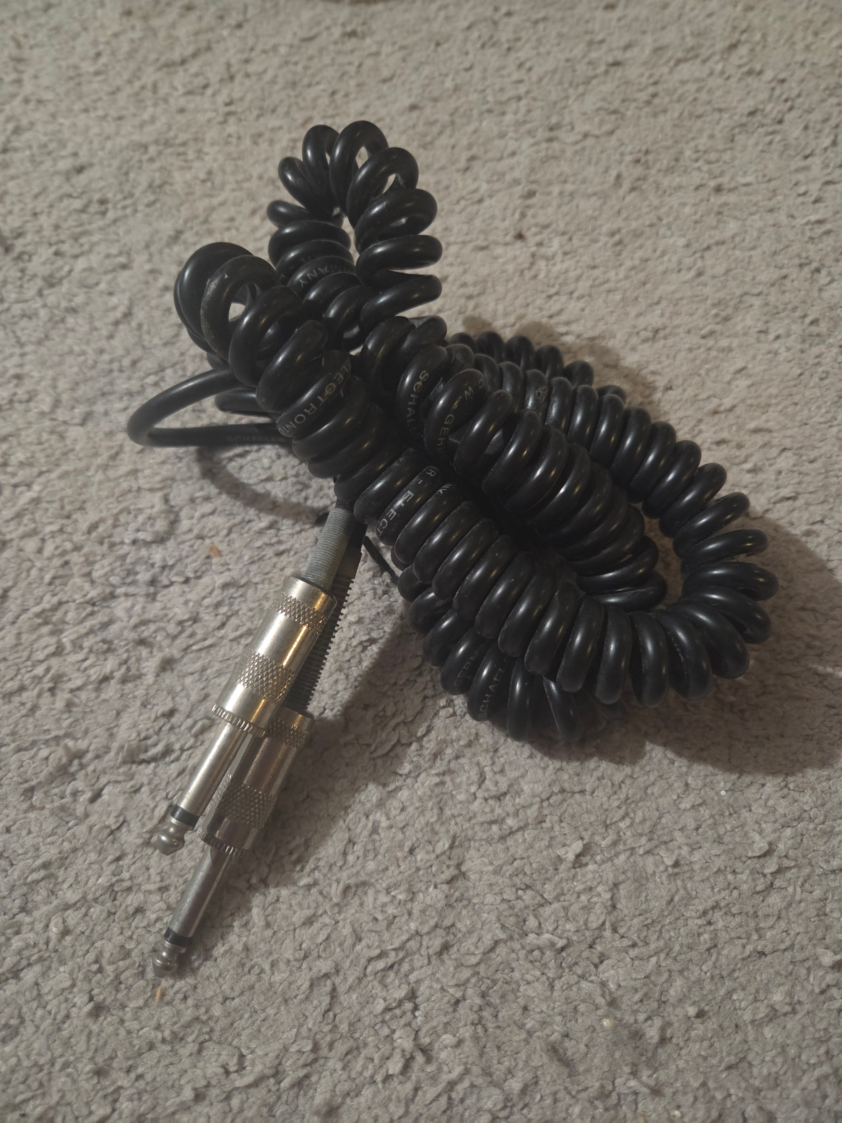 Vintage Schaller W. Germany Coiled 1/4" Guitar/Instrument Cable