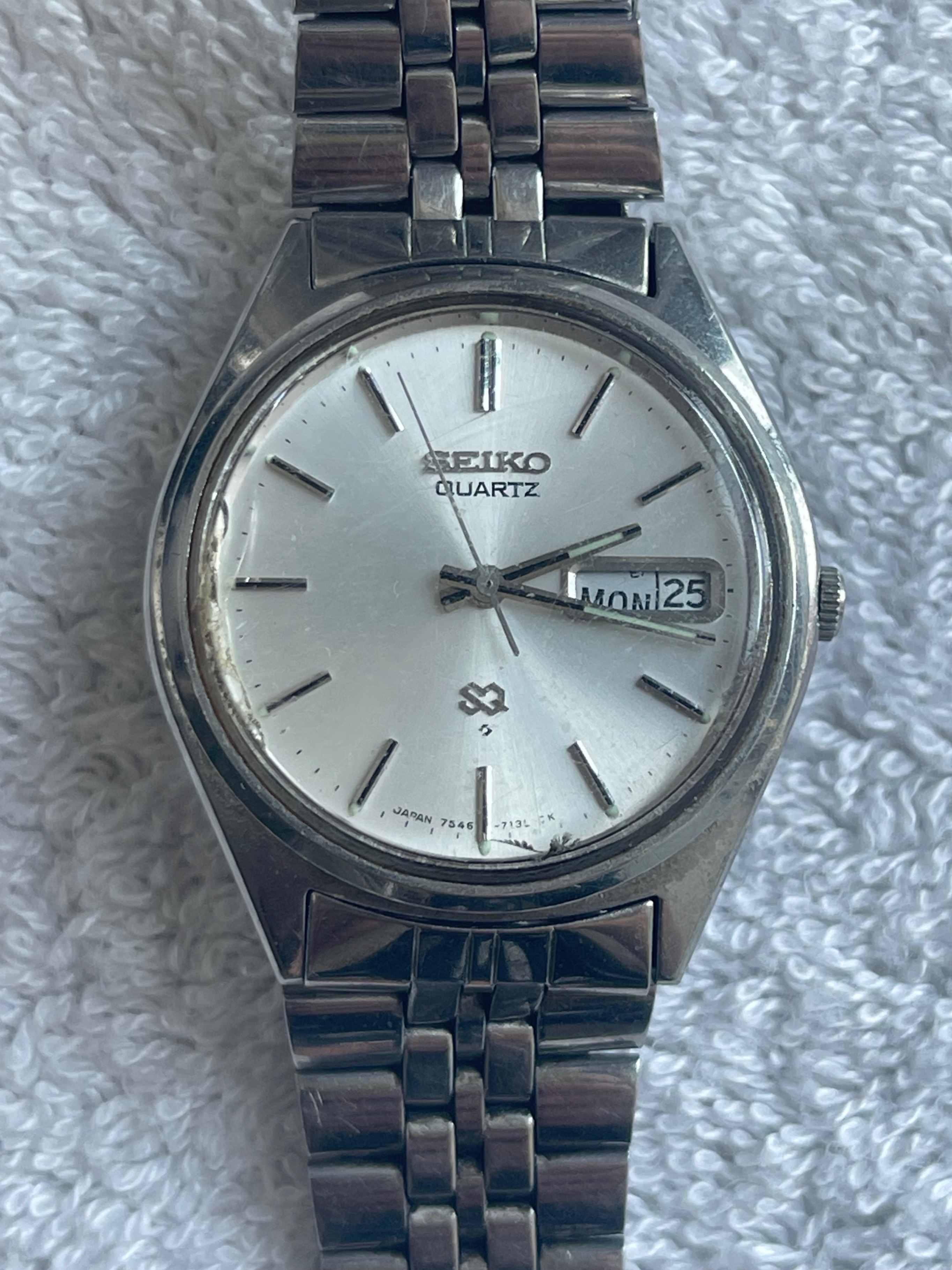 Vintage 1979 Seiko SQ Quartz Watch 7546-7139 For Repair