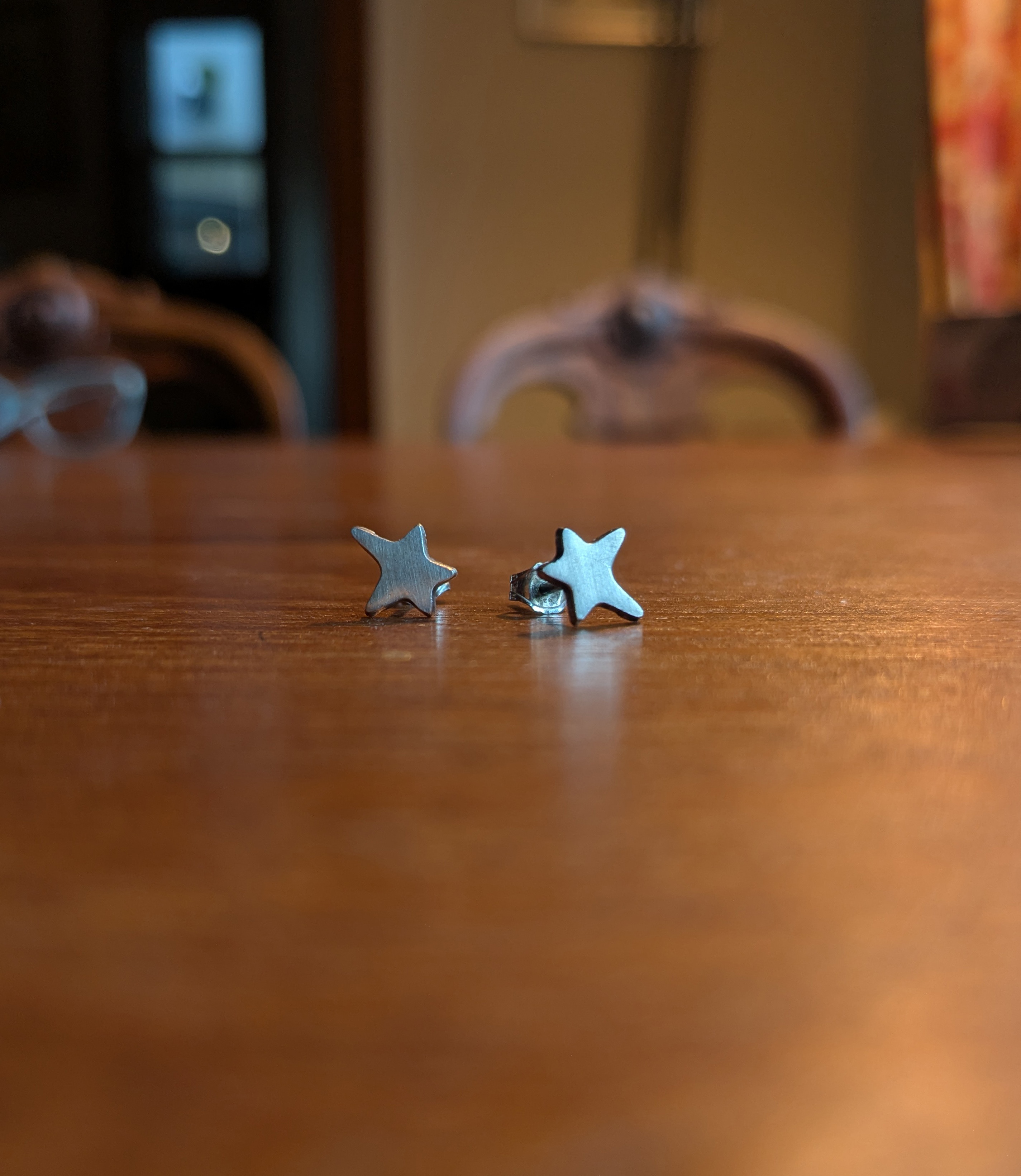 Silver Asymmetrical Star Earrings/Studs - photo 2