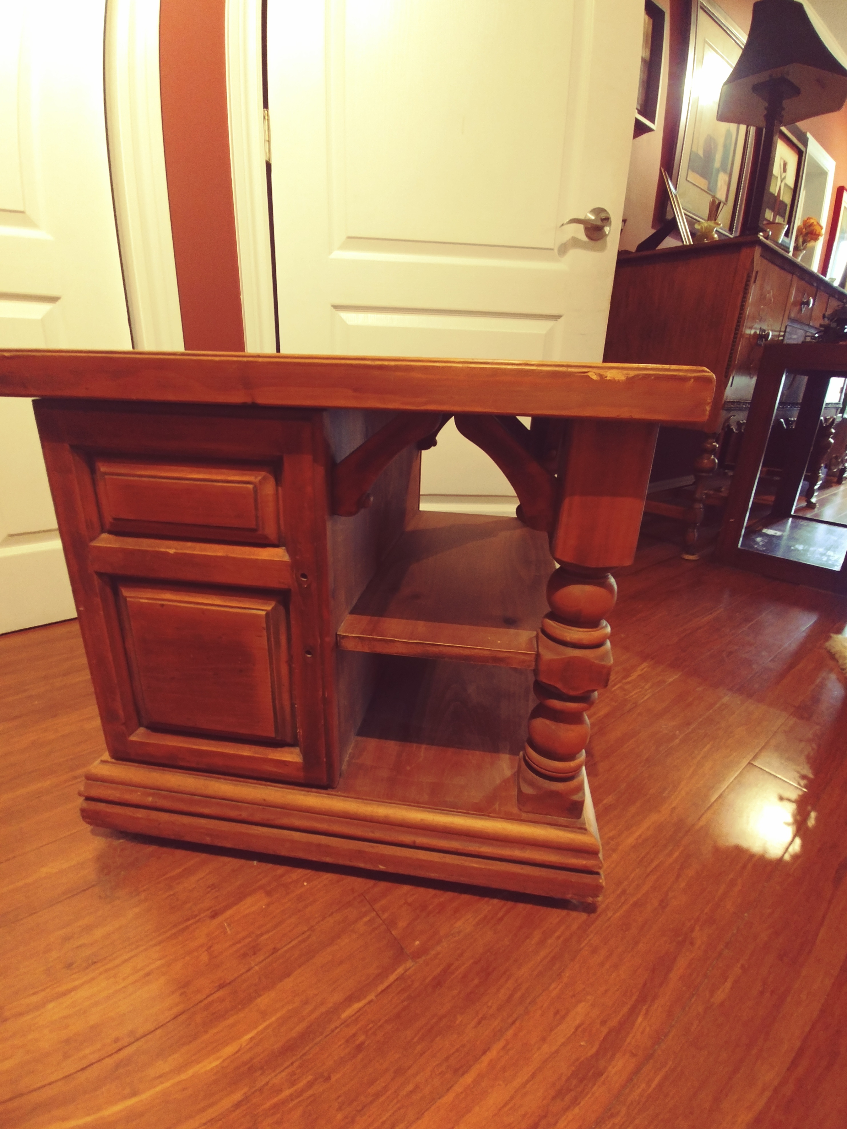 Vintage Solid Wood Storage Table - photo 2