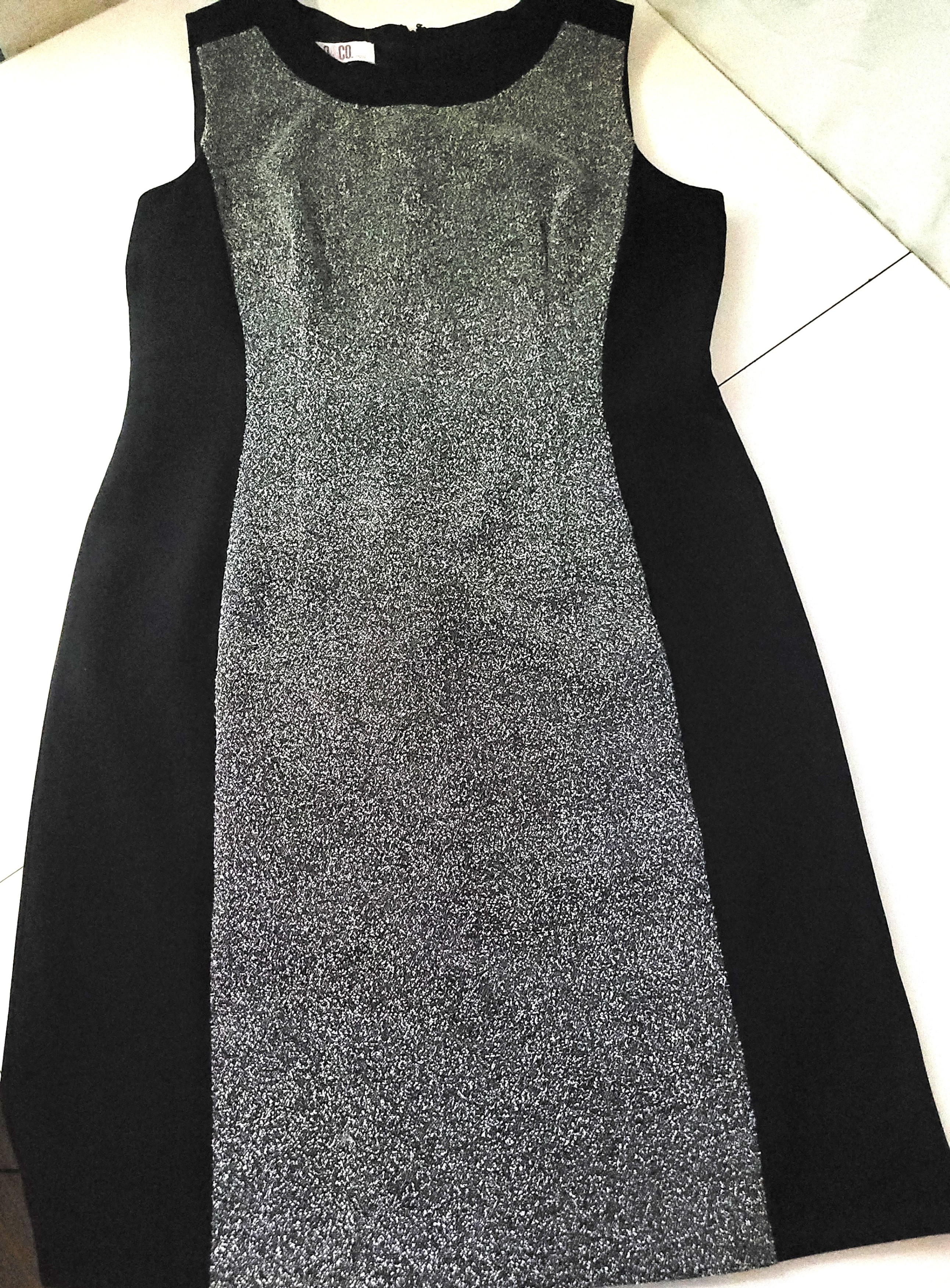 9 & Co. Black and Gray Tweed Panel Sleeveless Sheath Dress 8 - photo 3