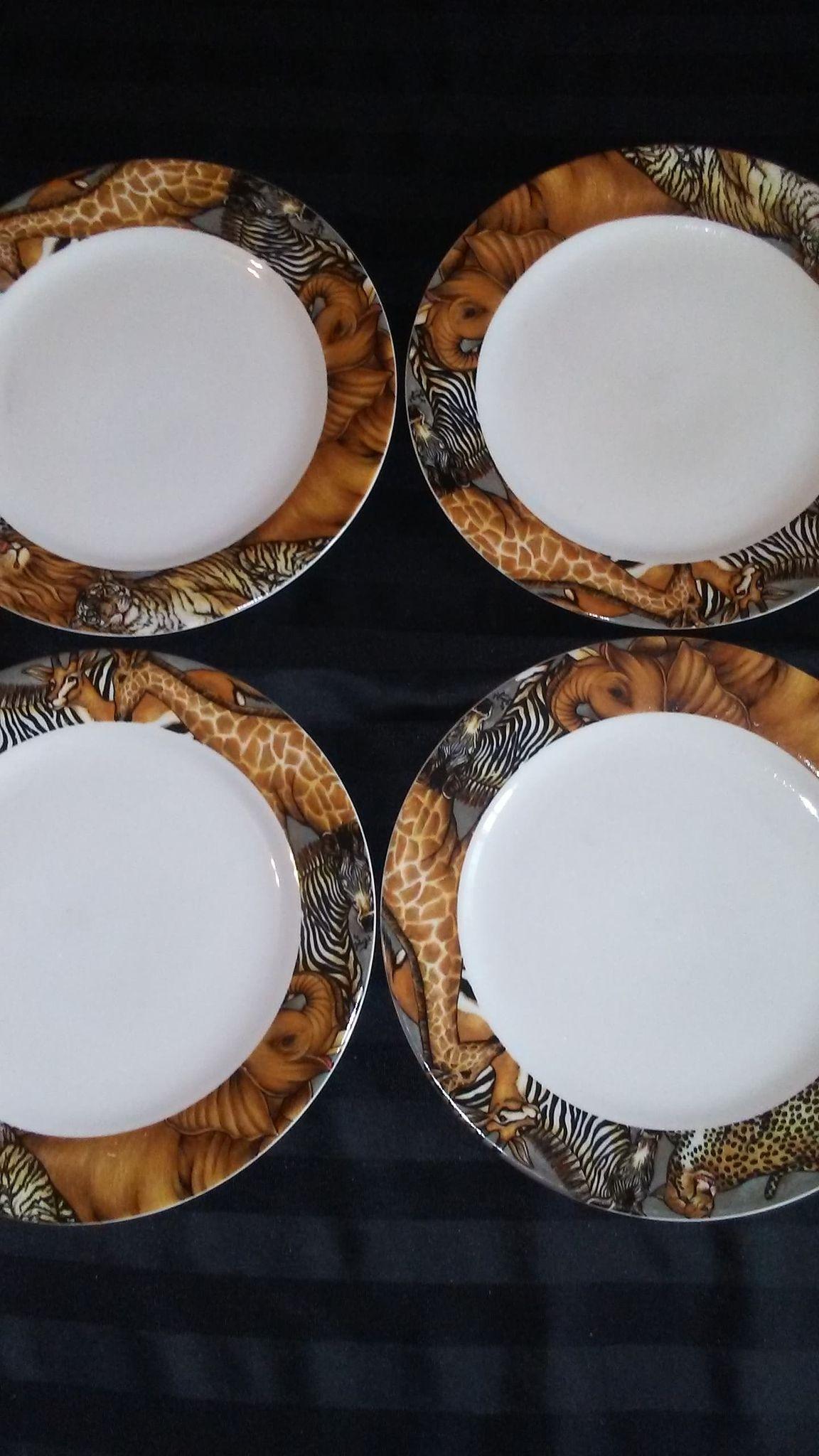 Animal Print Dinner Plates and Napkins - Set of 4