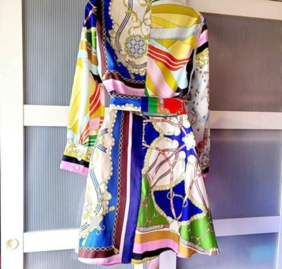 Zara Chain Print Belted Shirt Dress - photo 2