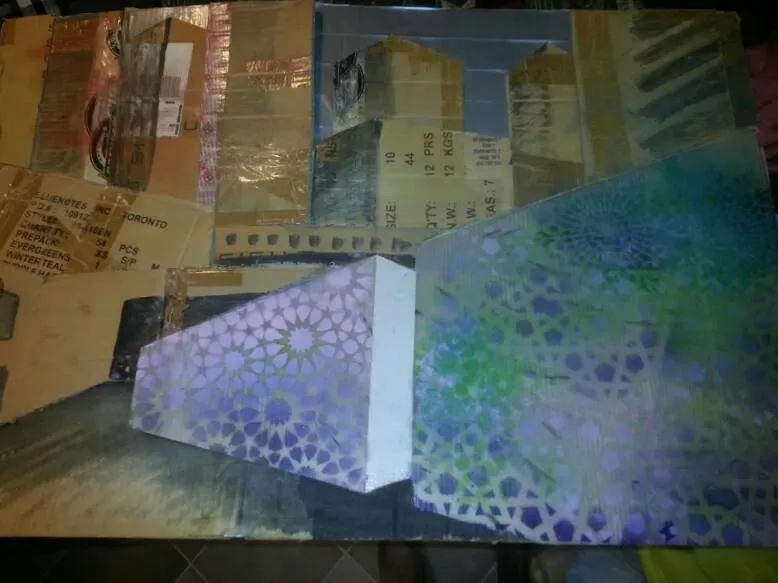 Large Scale Cityscape Art From Recycled Materials