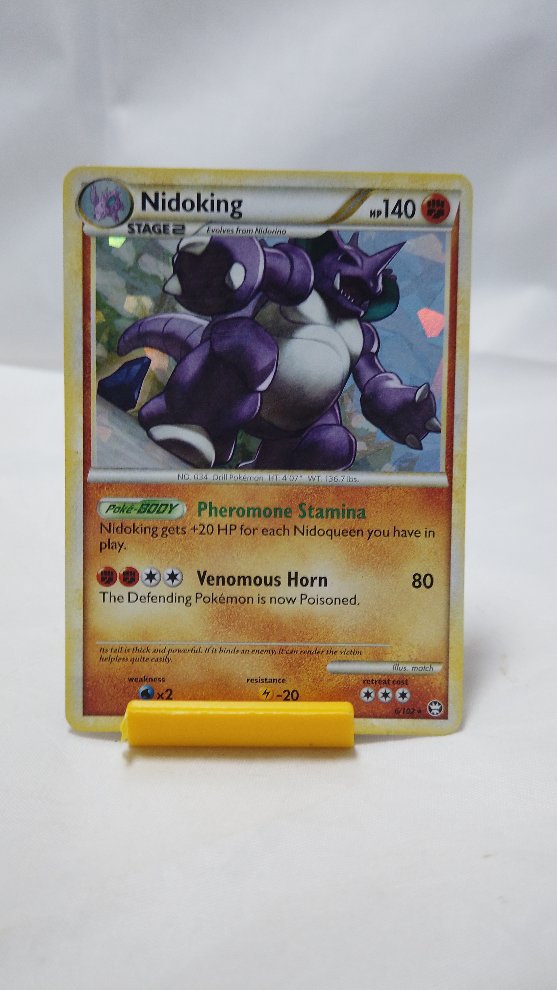 Pokemon Nidoking 006/102 HS Triumphant Holo Rare Played