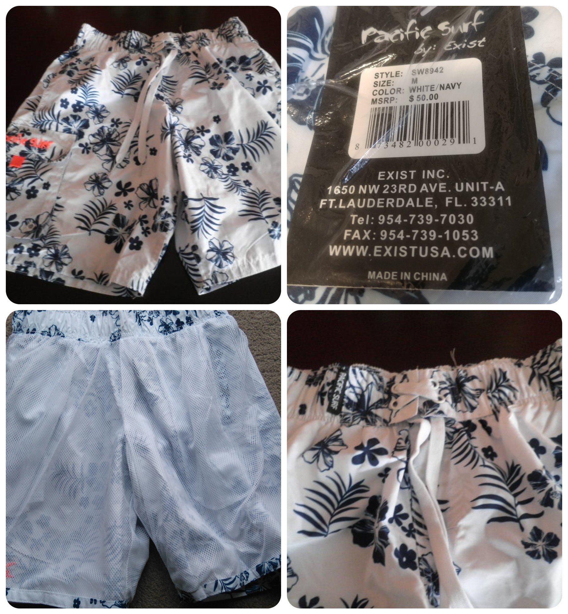 Pacific Surf by Exist Swim Trunks, Medium, Tag On