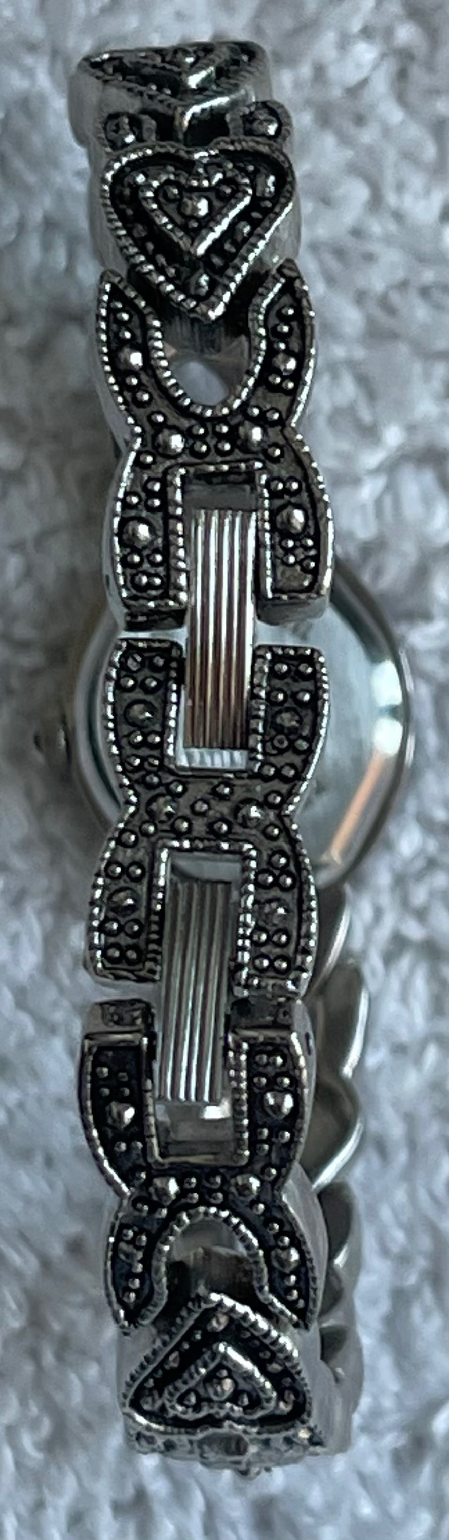 Vintage Caché Marcasite Heart MOP Watch (Needs Battery) - photo 4