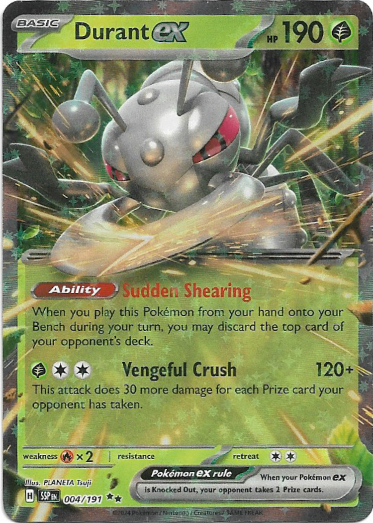 Pokemon Durant ex 004/191 Surging Sparks Double Rare LP