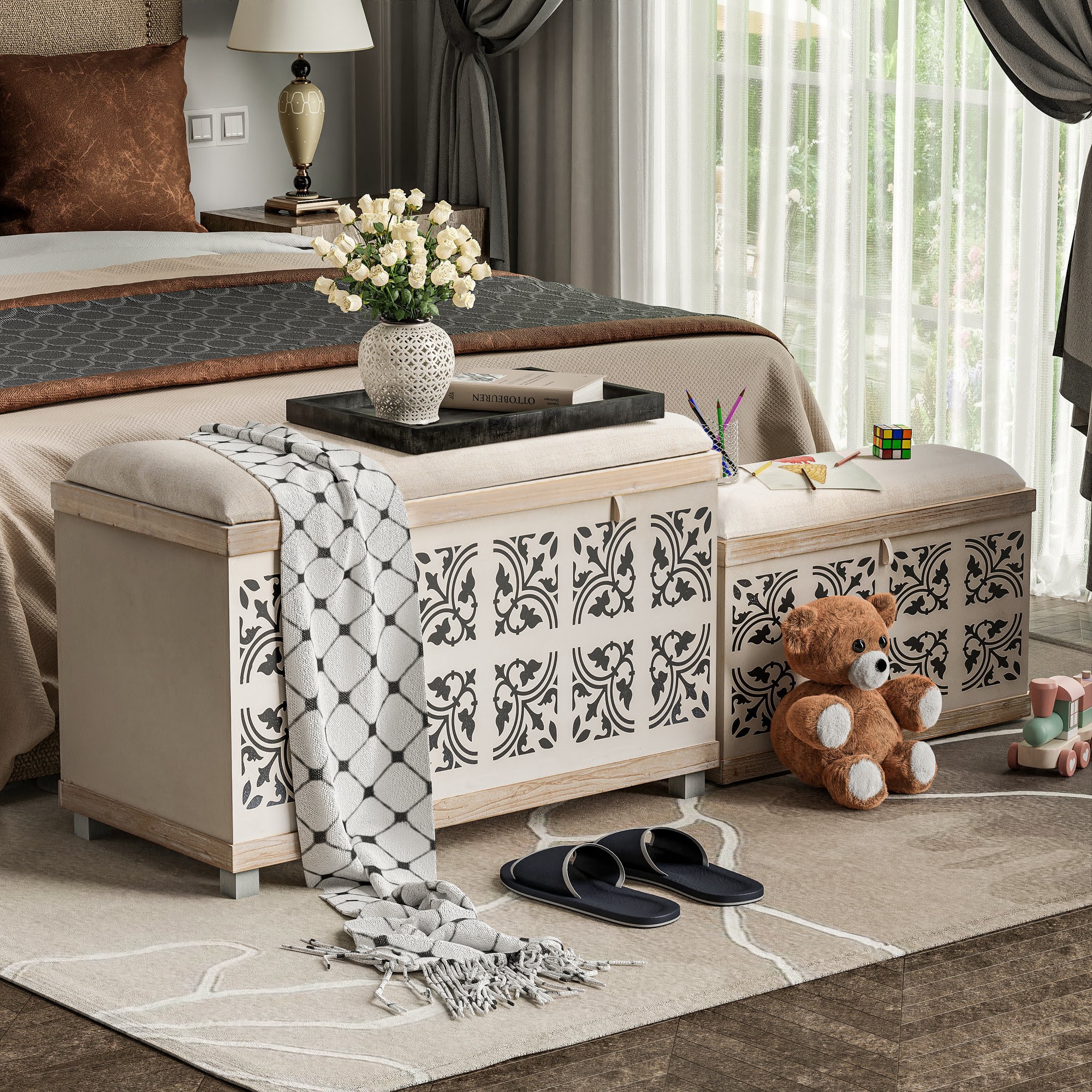 2 Piece Storage Bench by Lark Manor