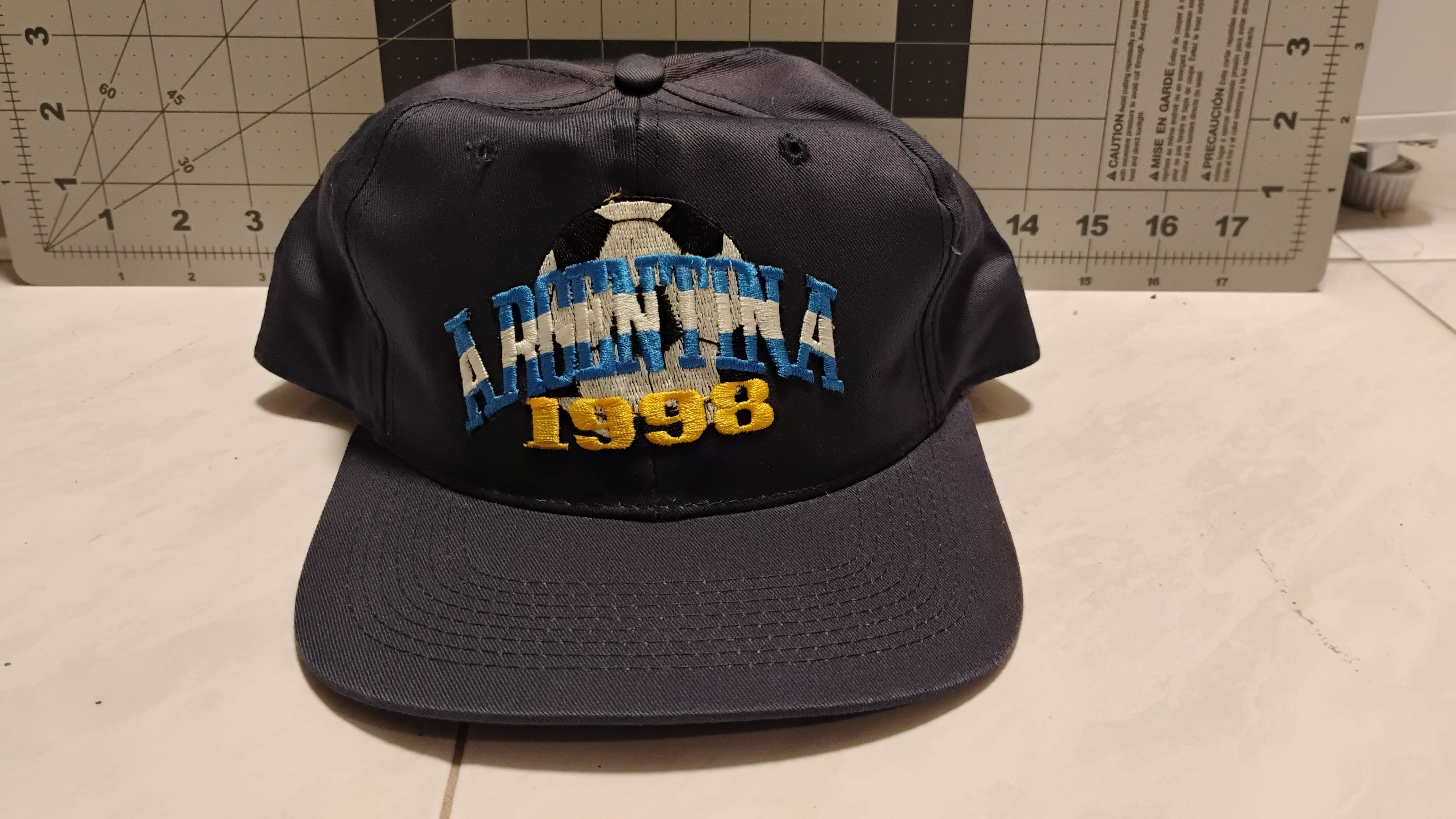 FIFA World Cup 98 Argentina Snapback Hat Navy Blue Version