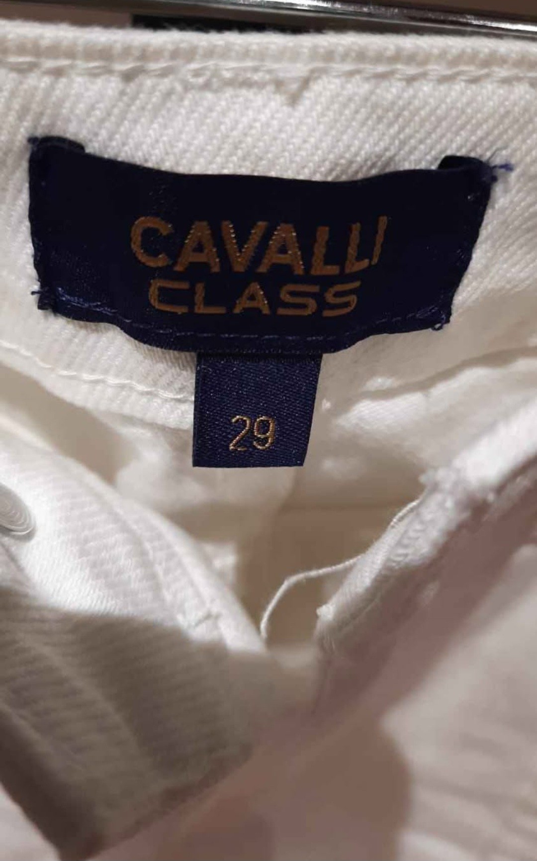 CAVALLI CLASS White High Rise Cropped Jeans Size 29 - photo 3