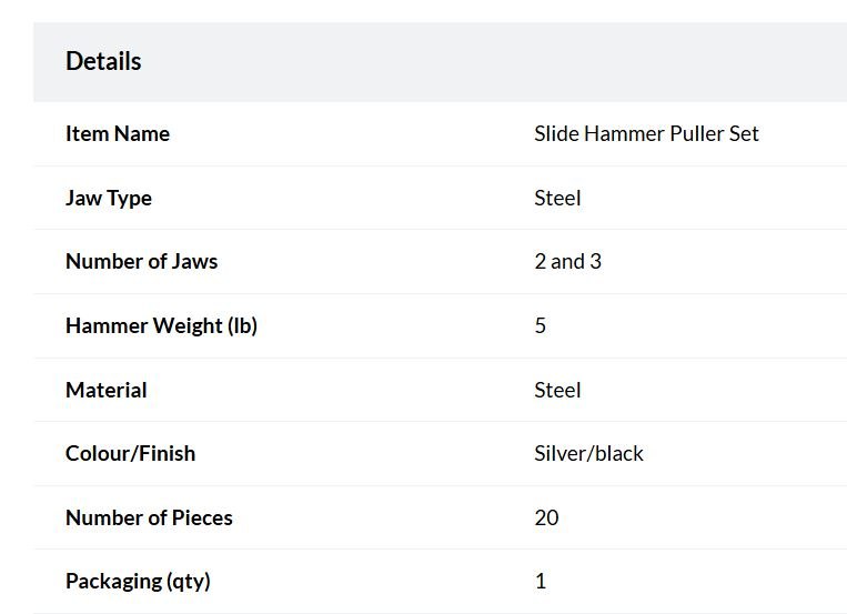 Slide Hammer Puller Set - photo 4