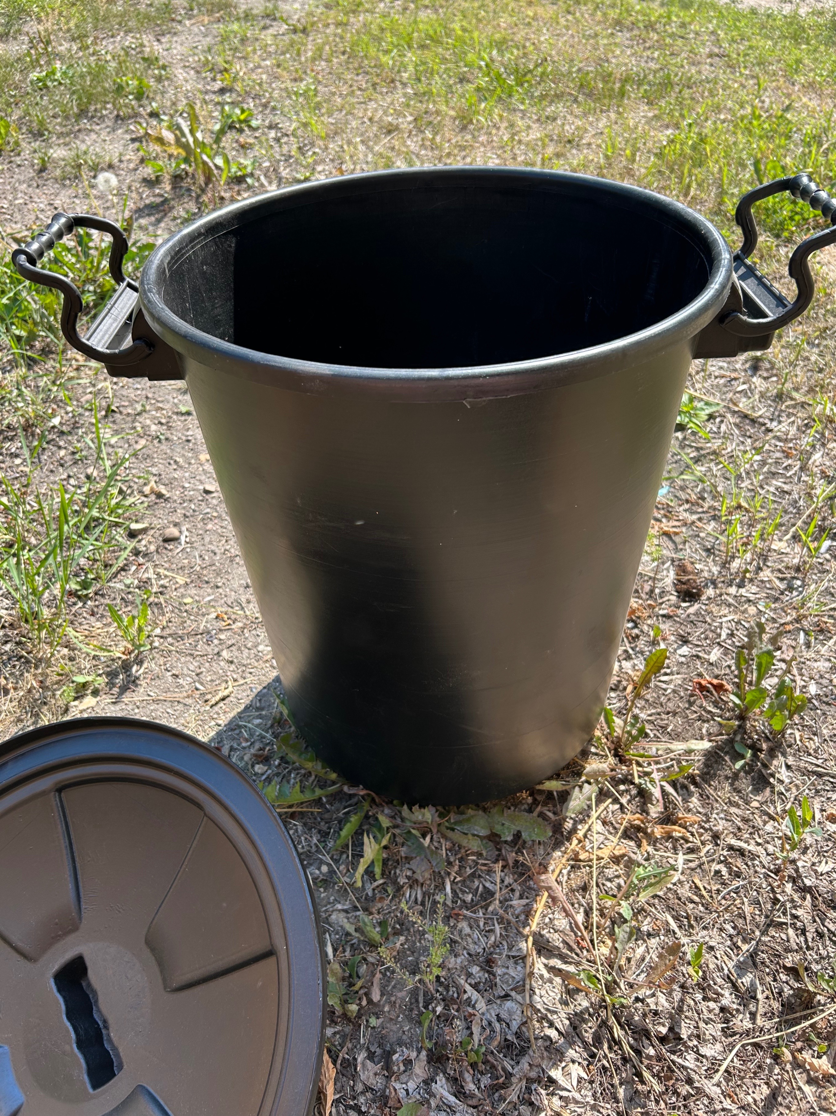 50L Large Black Plastic Storage Bin