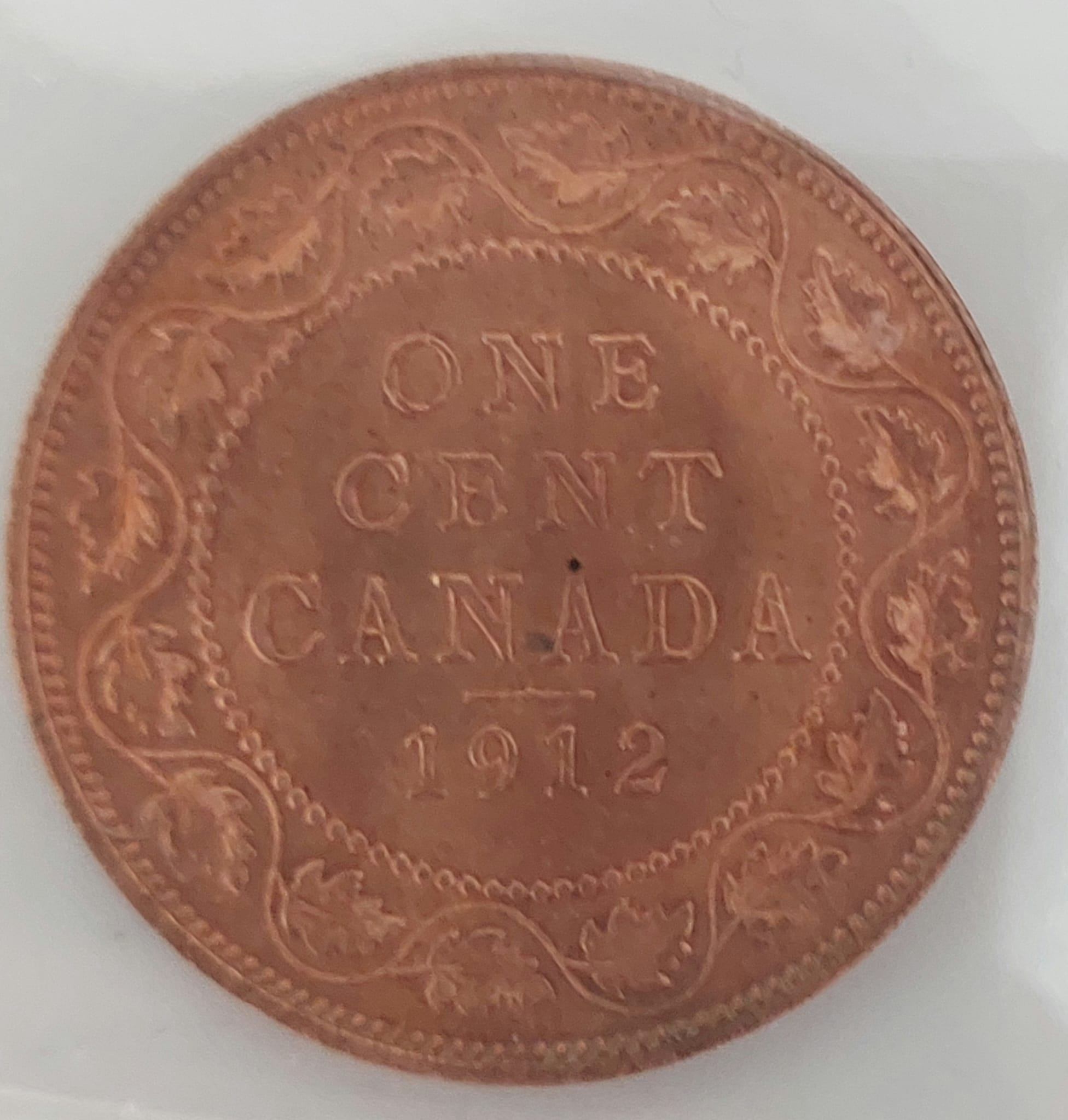1912 Canada 1 Cent - MS-64 Red ICCS - photo 2