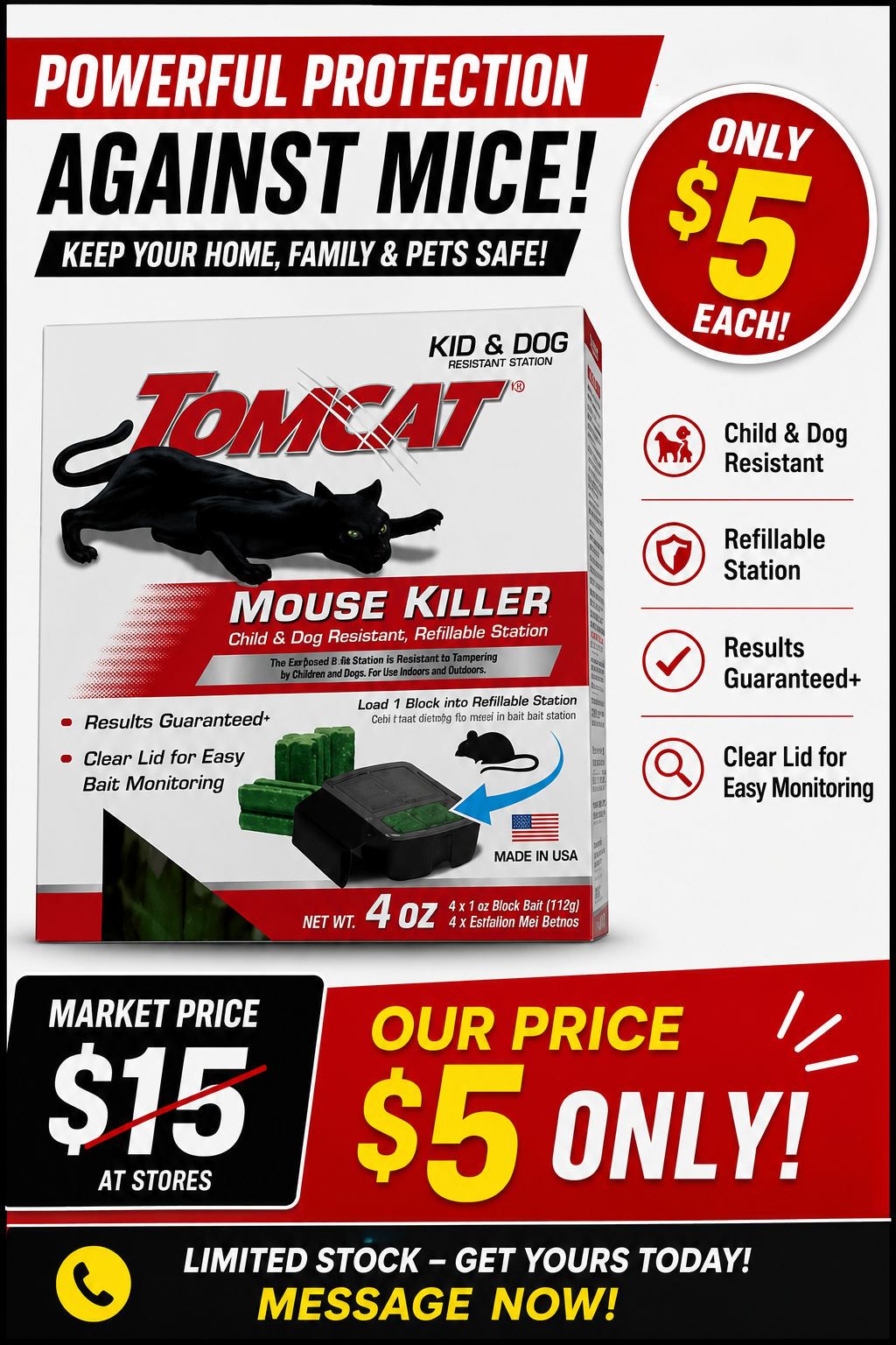 Tomcat Mouse Killer Bait Station | Retail $15 | Only $5 Each | - photo 4