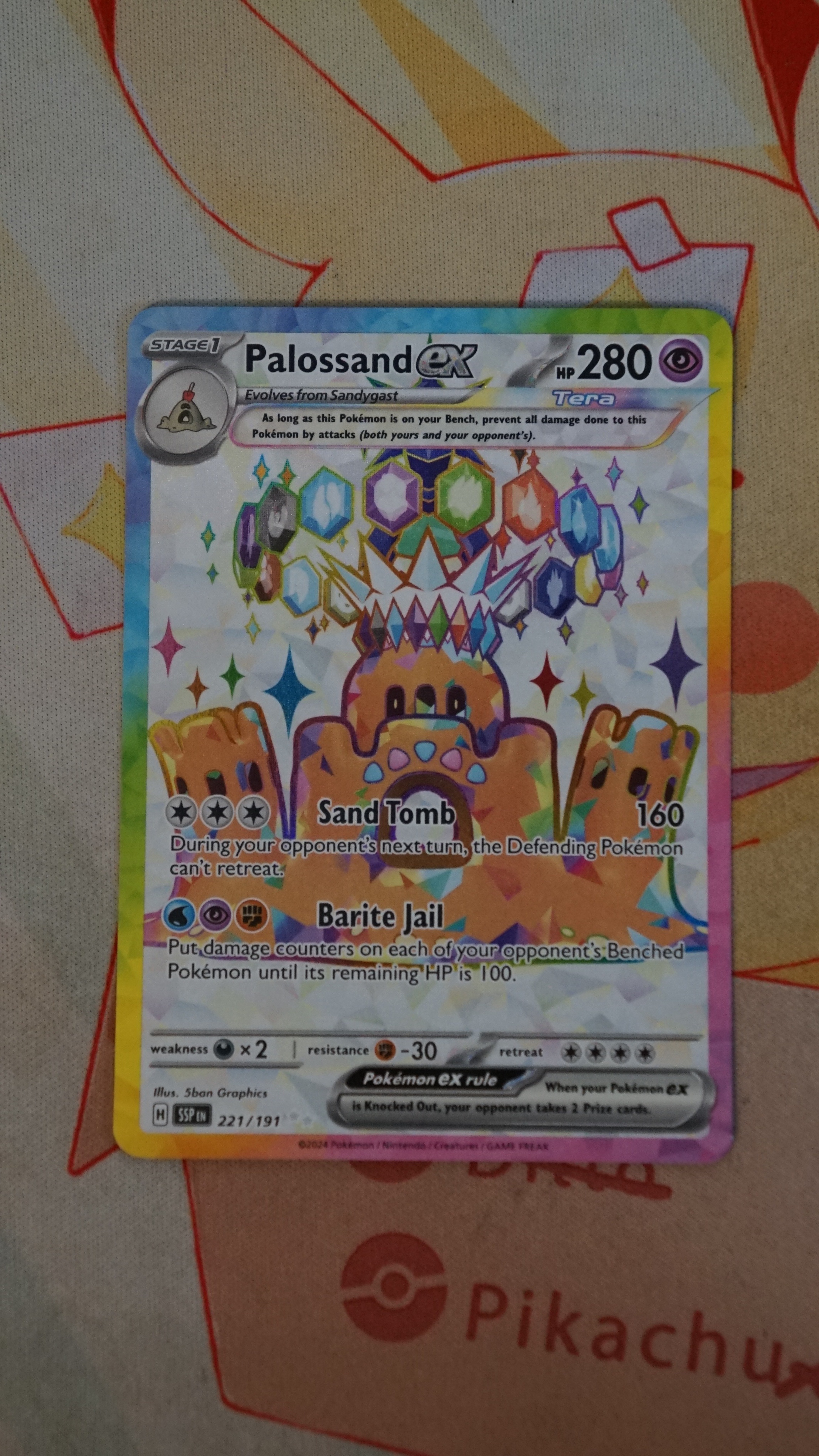 Pokemon Palossand ex 221/191 Surging Sparks Non-Holo NM - photo 3