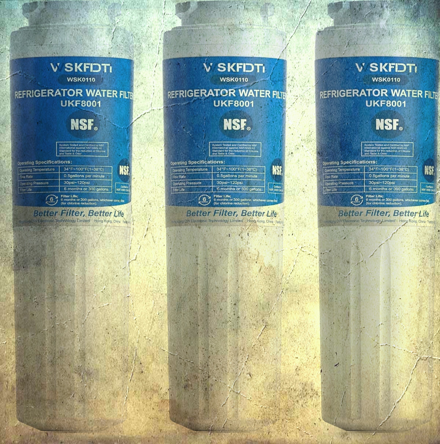 4396395 UKF8001 Refrigerator Water Filter Replacement, 3-Pack
