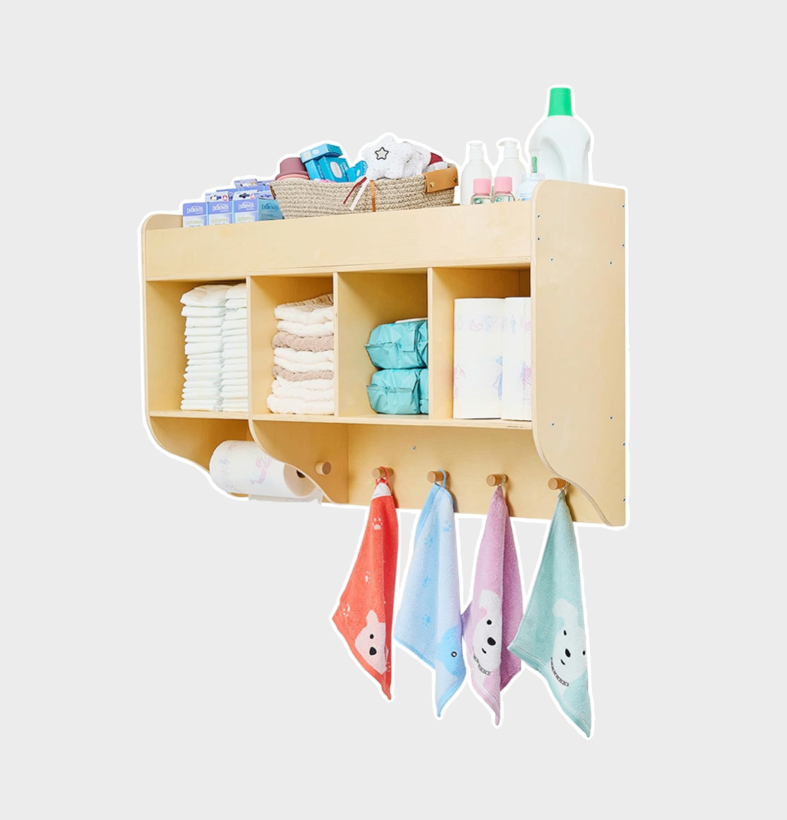 NEW Birch Diaper Wall Cabinet for Nursery or Daycare