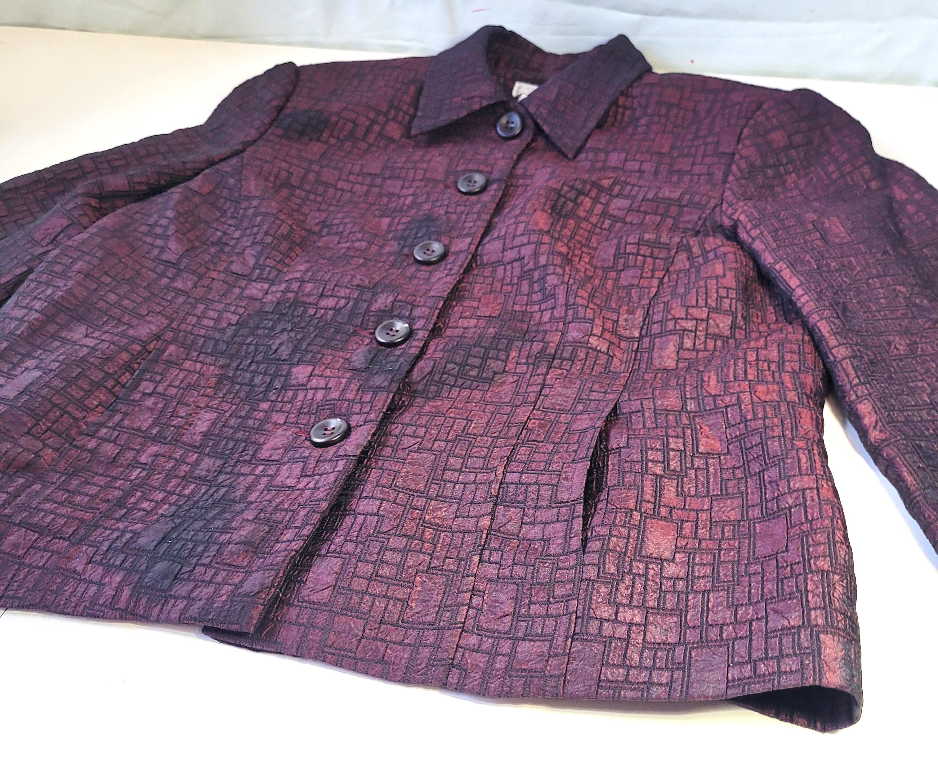 Conrad C Collection Textured Metallic Button Up Blazer Jacket - photo 3