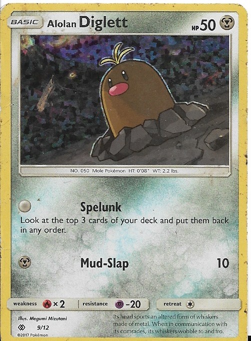 Pokemon Alolan Diglett 9/12 McDonald's Collection 2017 Holo DMG