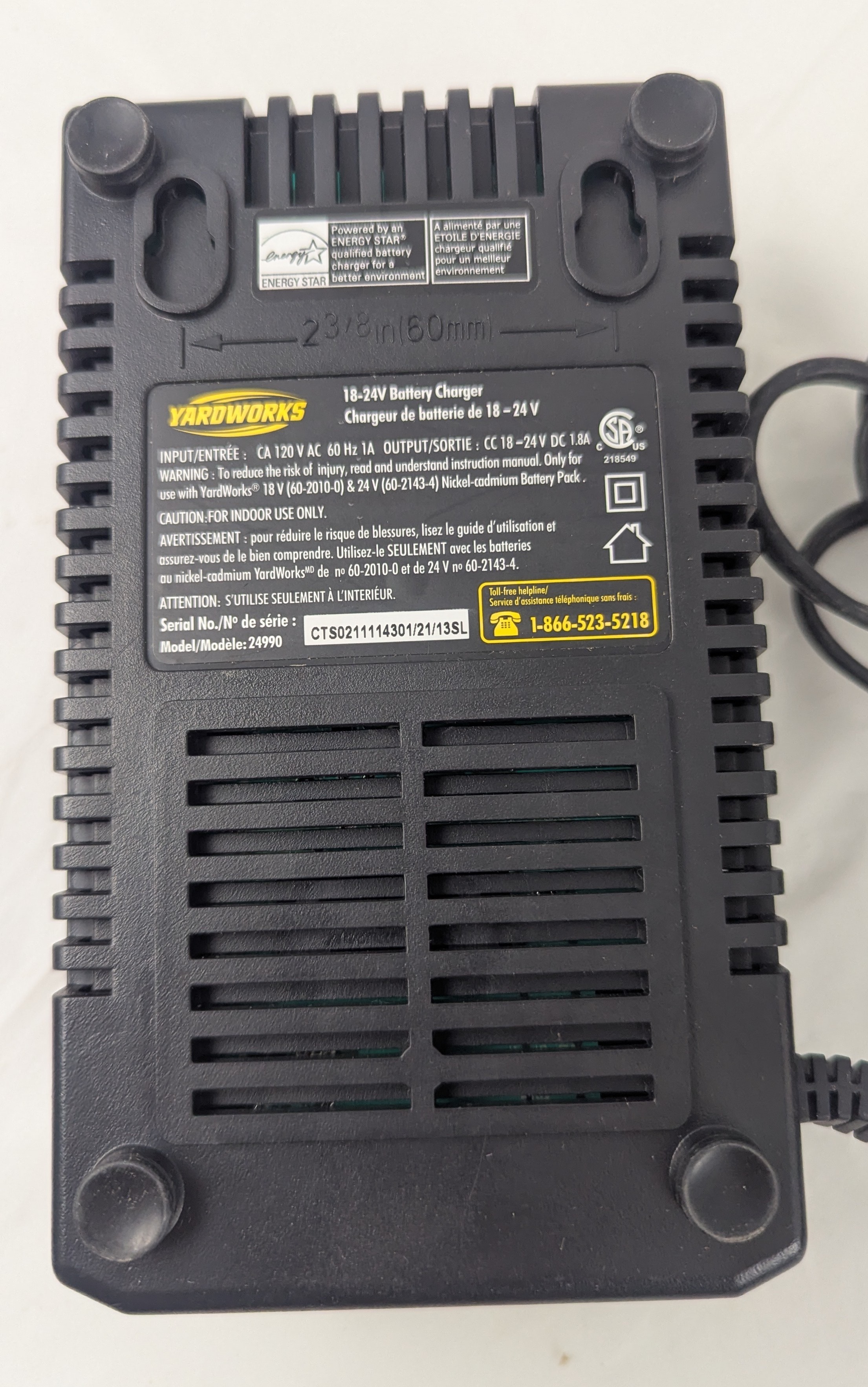 OEM Yardworks  18-24V Charger 24990 - photo 2