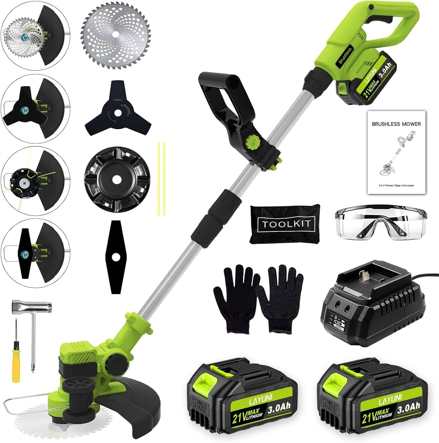 Brushless Weed Wacker Cordless, 21V Battery Powered Weed Eater - photo 2