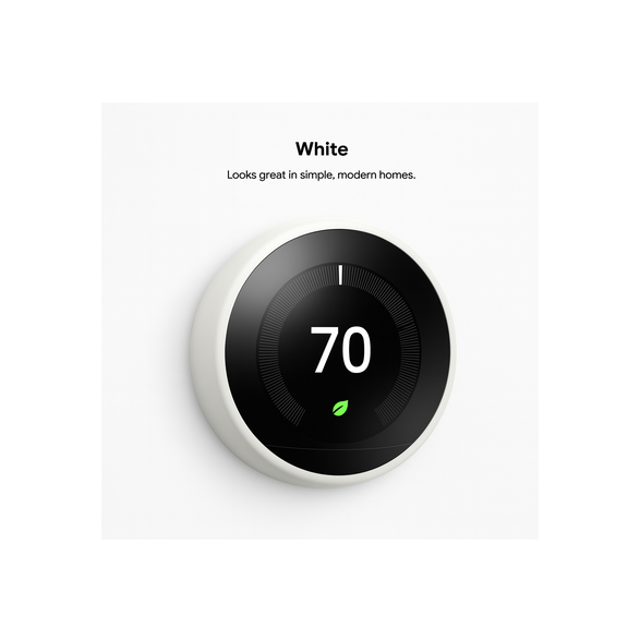Google Nest Learning Smart Wi-Fi Thermostat (3rd Gen) – White - photo 2