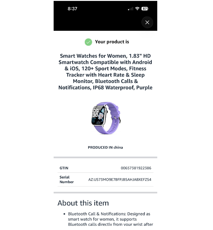 *SEALED* Purple Smart Watch - photo 4
