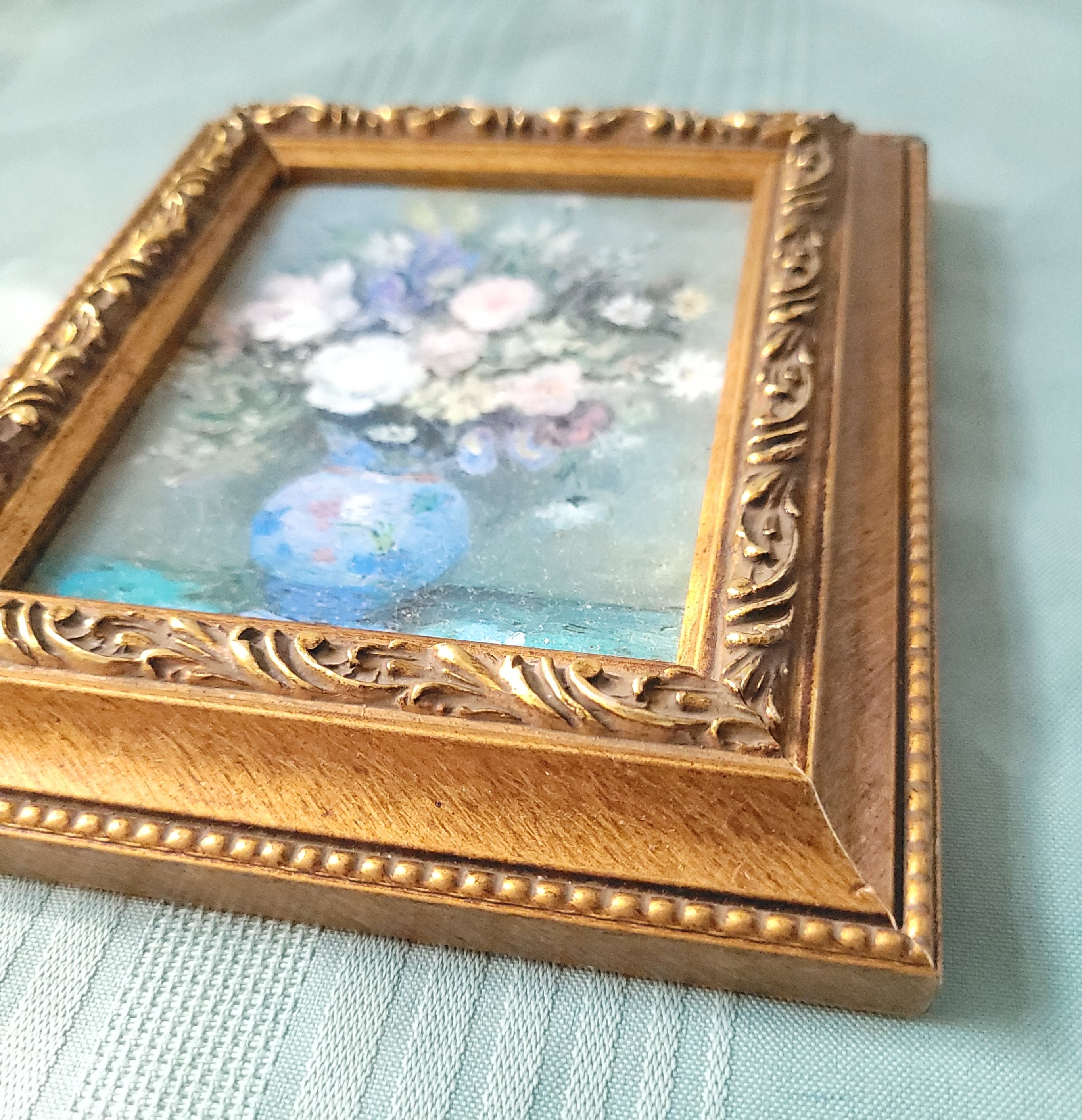 1990s Bombay Company Framed Art Print "Peonies / Iris" by Dyf - photo 3