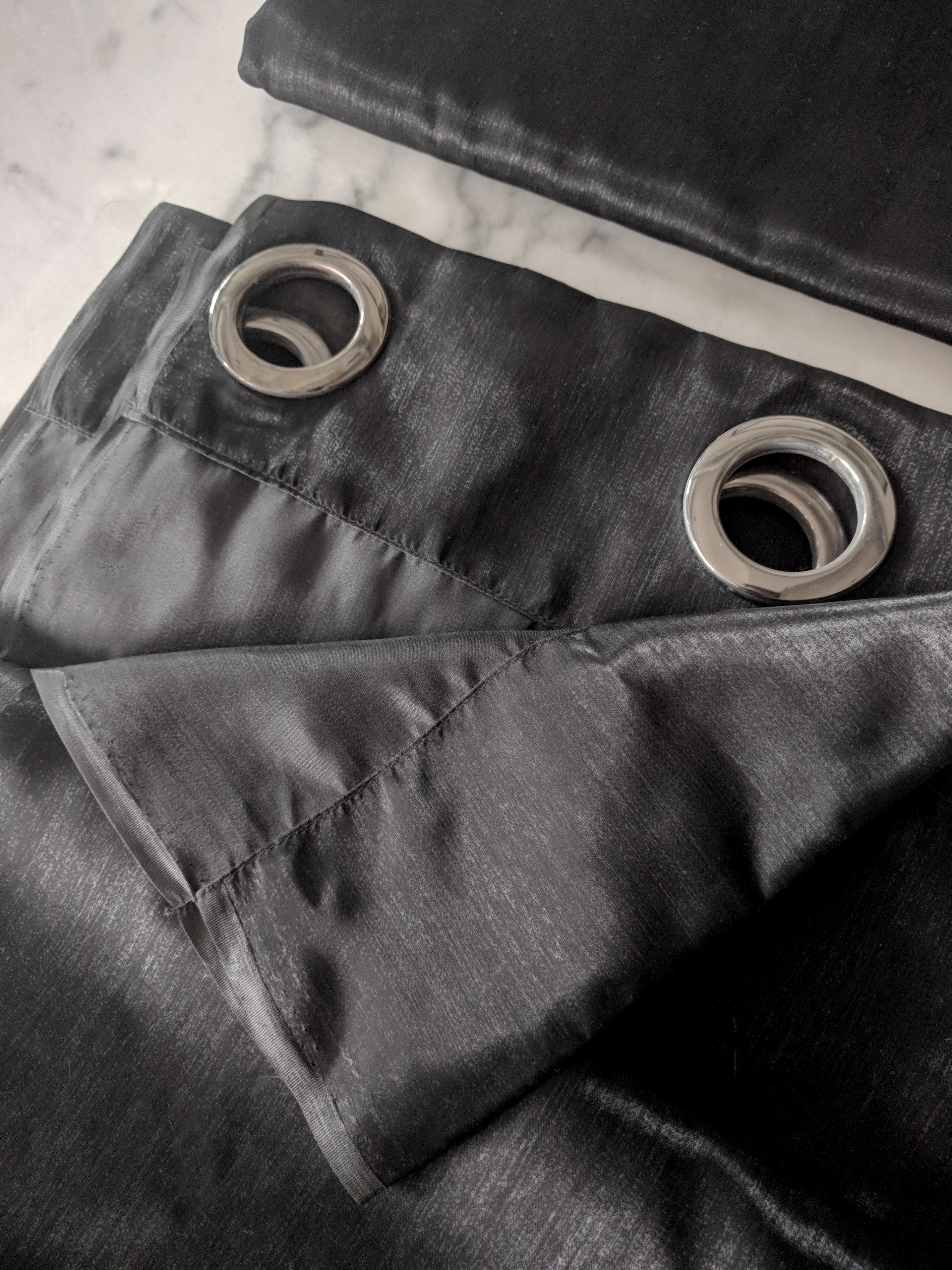 Black Sheer Curtain Set 92" - photo 2