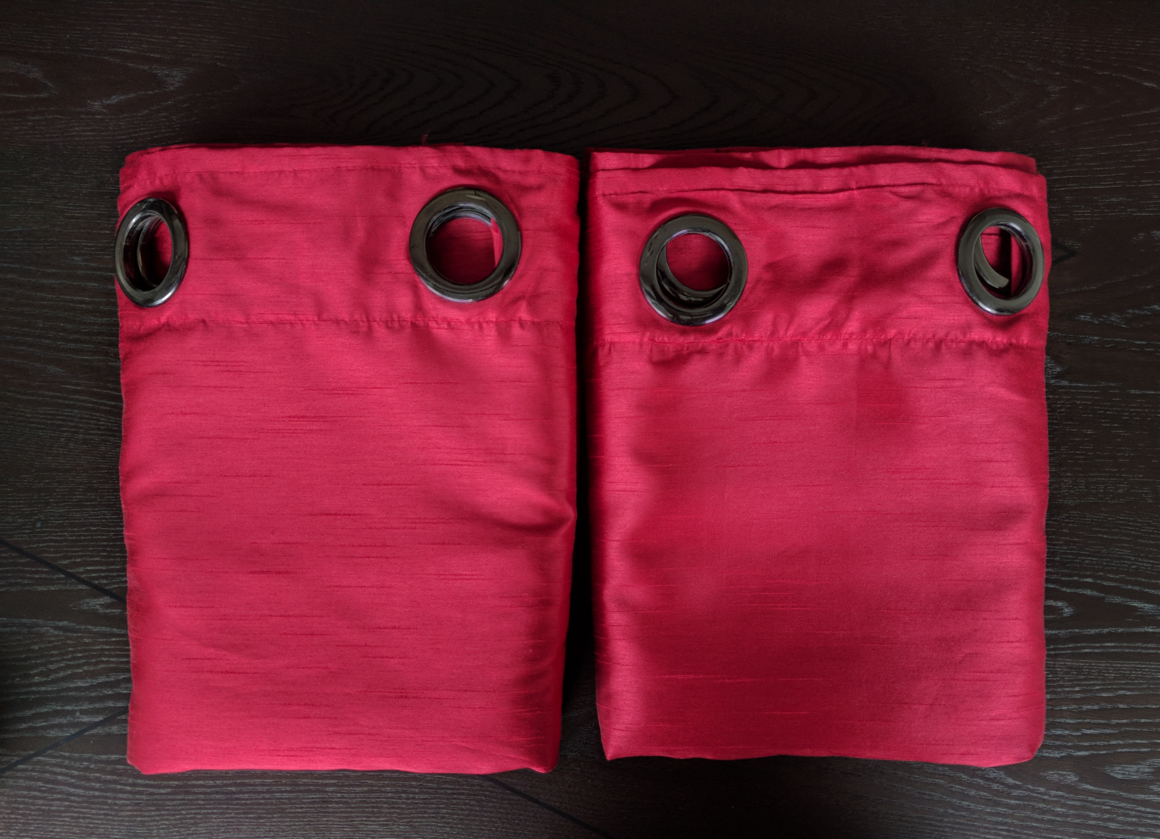 Red Satin Curtain Set 92"