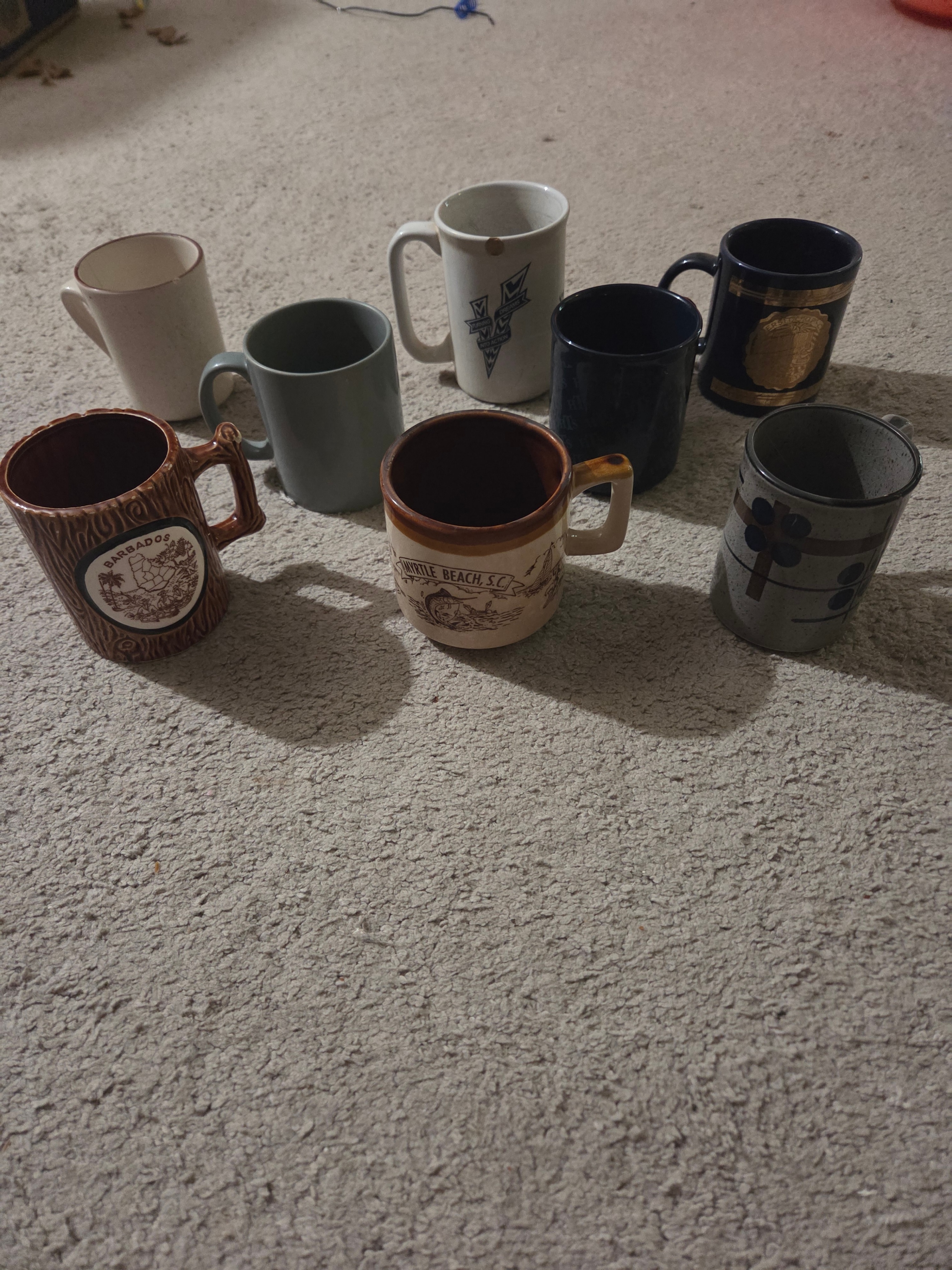 7pc Assorted Ceramic Coffee Mug Lot incl 4 Vintage Souvenir Cups