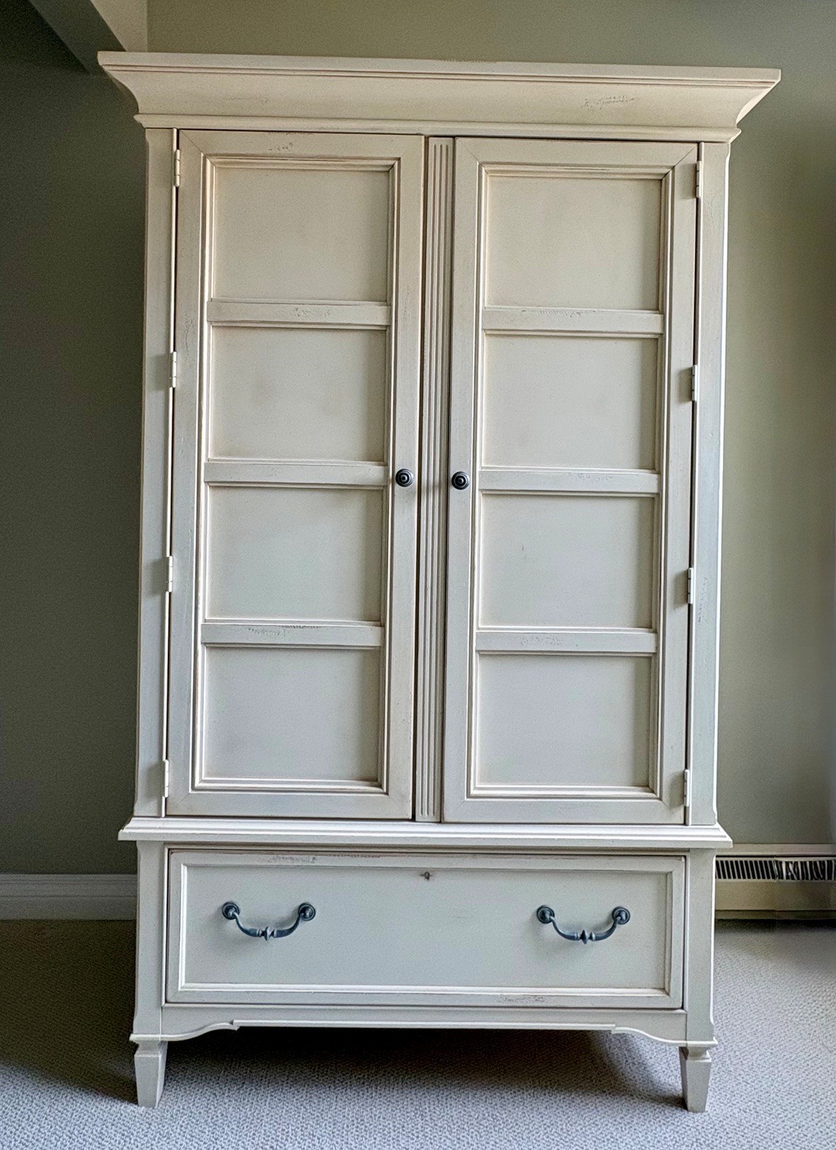 Cream Armoire with Drawer and Shelves - photo 3