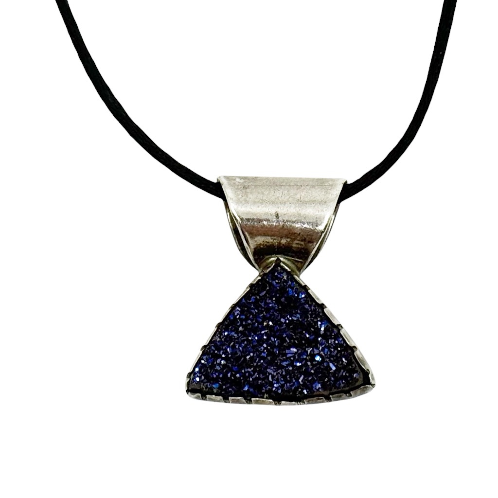 BH Zuni Sterling silver druzy pendant