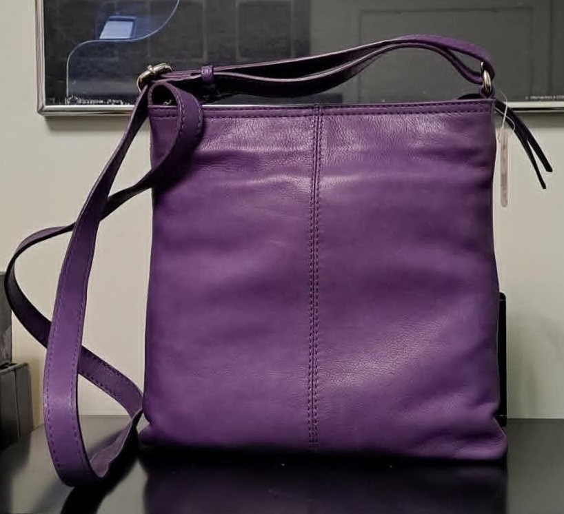 New Danier Purple Genuine Leather Crossbody Y2K Bag - photo 4