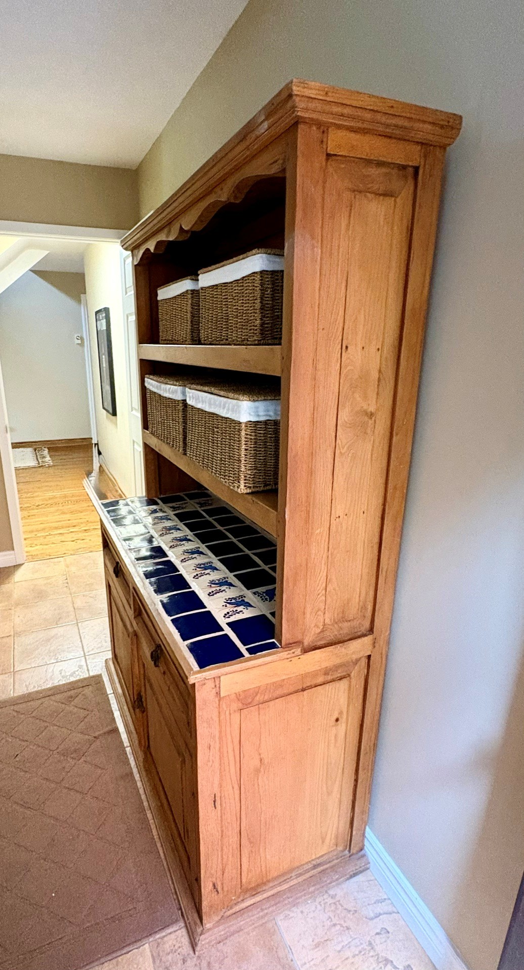 Wooden Hutch with Ceramic Tile