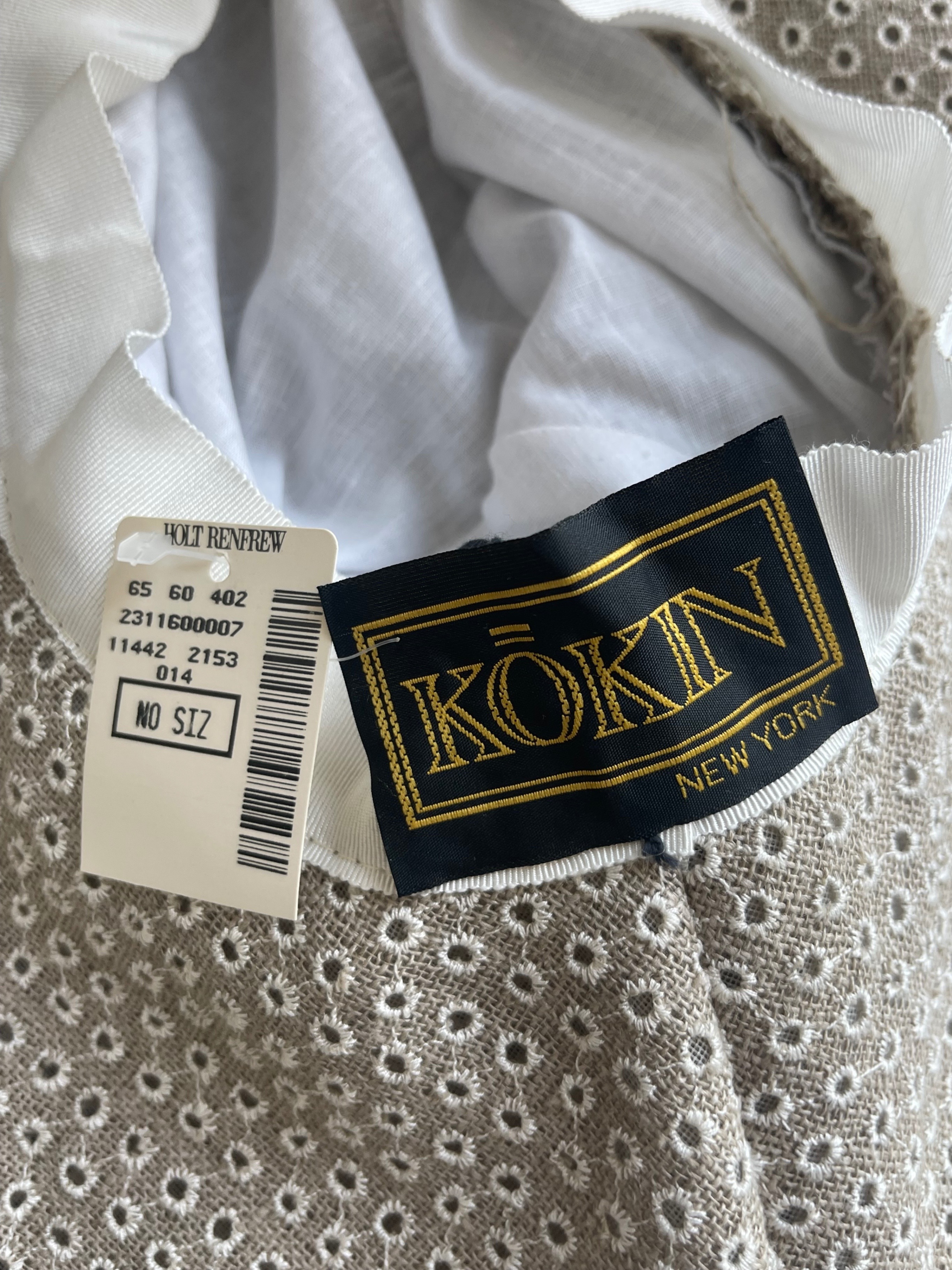 Vintage Kokin NY Couture Wide-Brim 7" Linen Hat (Holt Renfrew) - photo 5