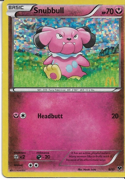 Pokemon Snubbull 8/12 McDonald's Collection 2013 Holo LP