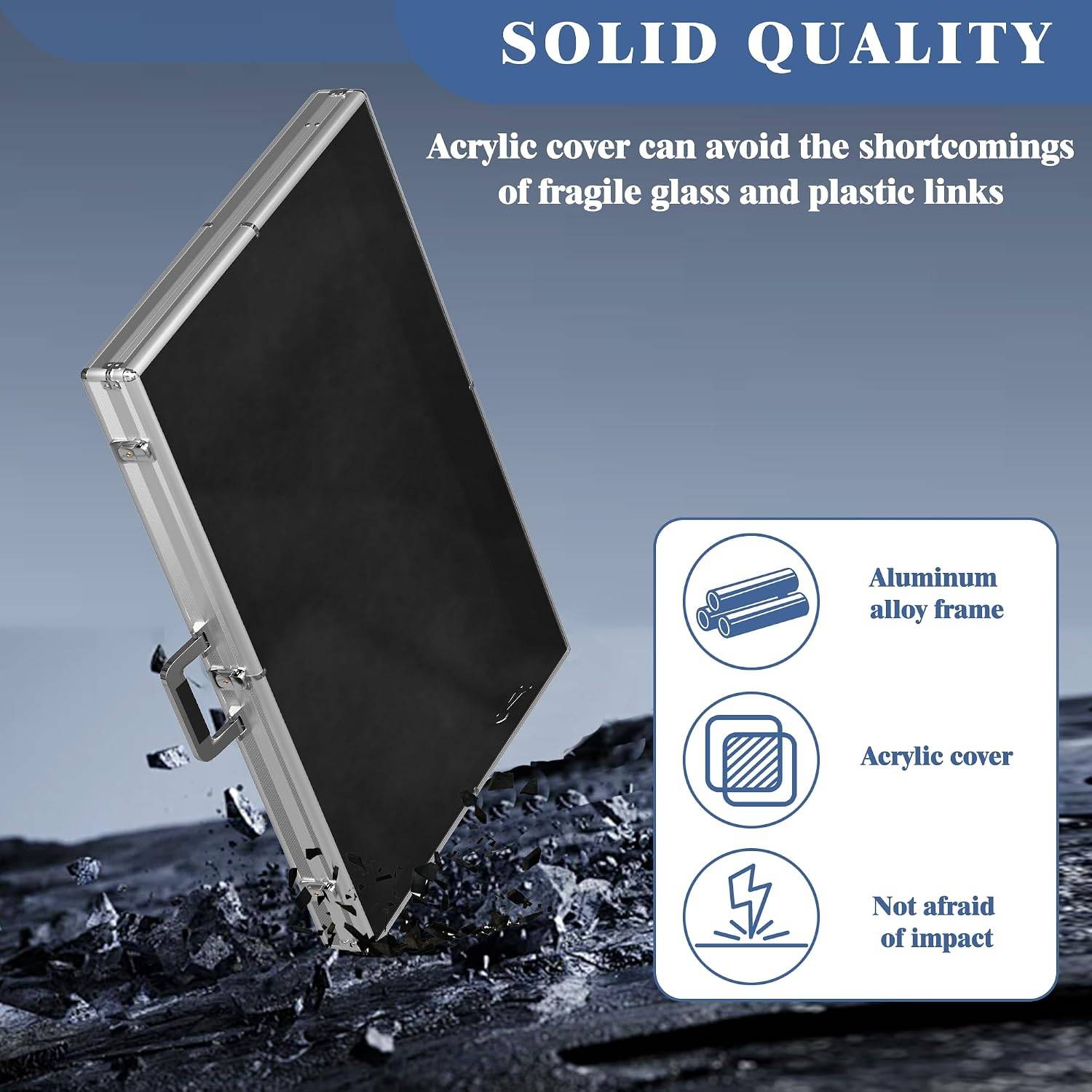 Aluminum Acrylic Display Case 33"x22" w Lock for Cards & Jewelry - photo 4