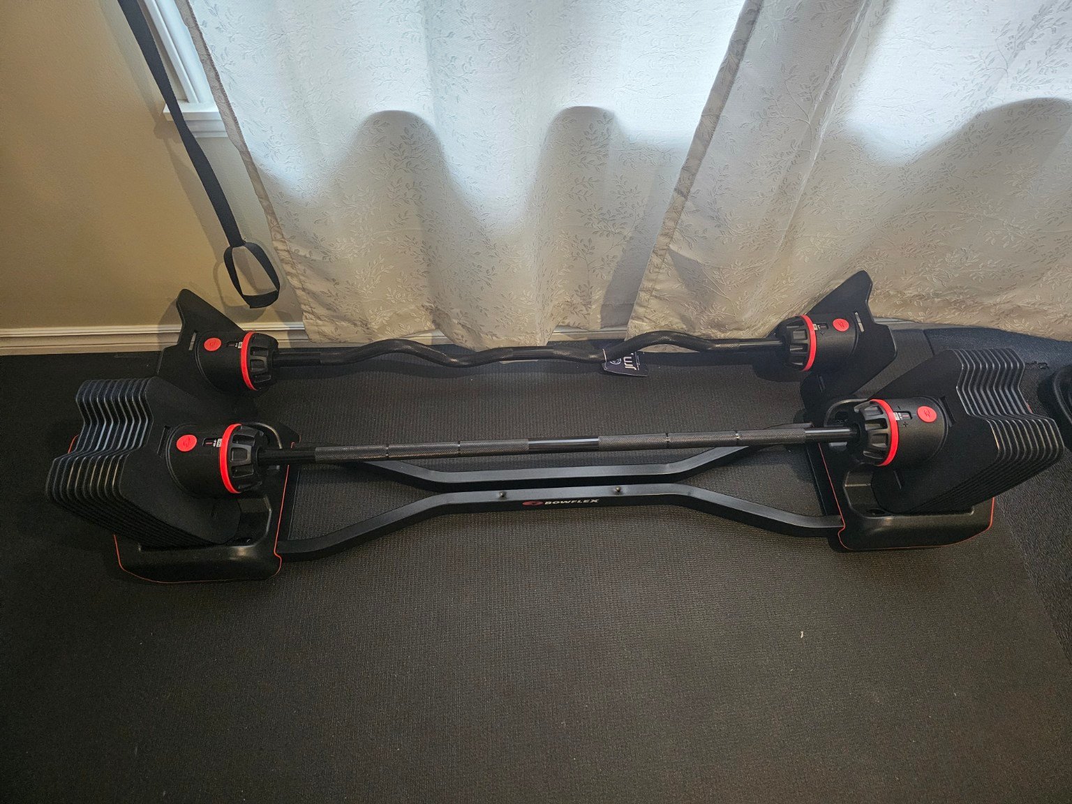 BowFlex SelectTech 2080 Adjustable Barbell & Curl Bar – 120 lb