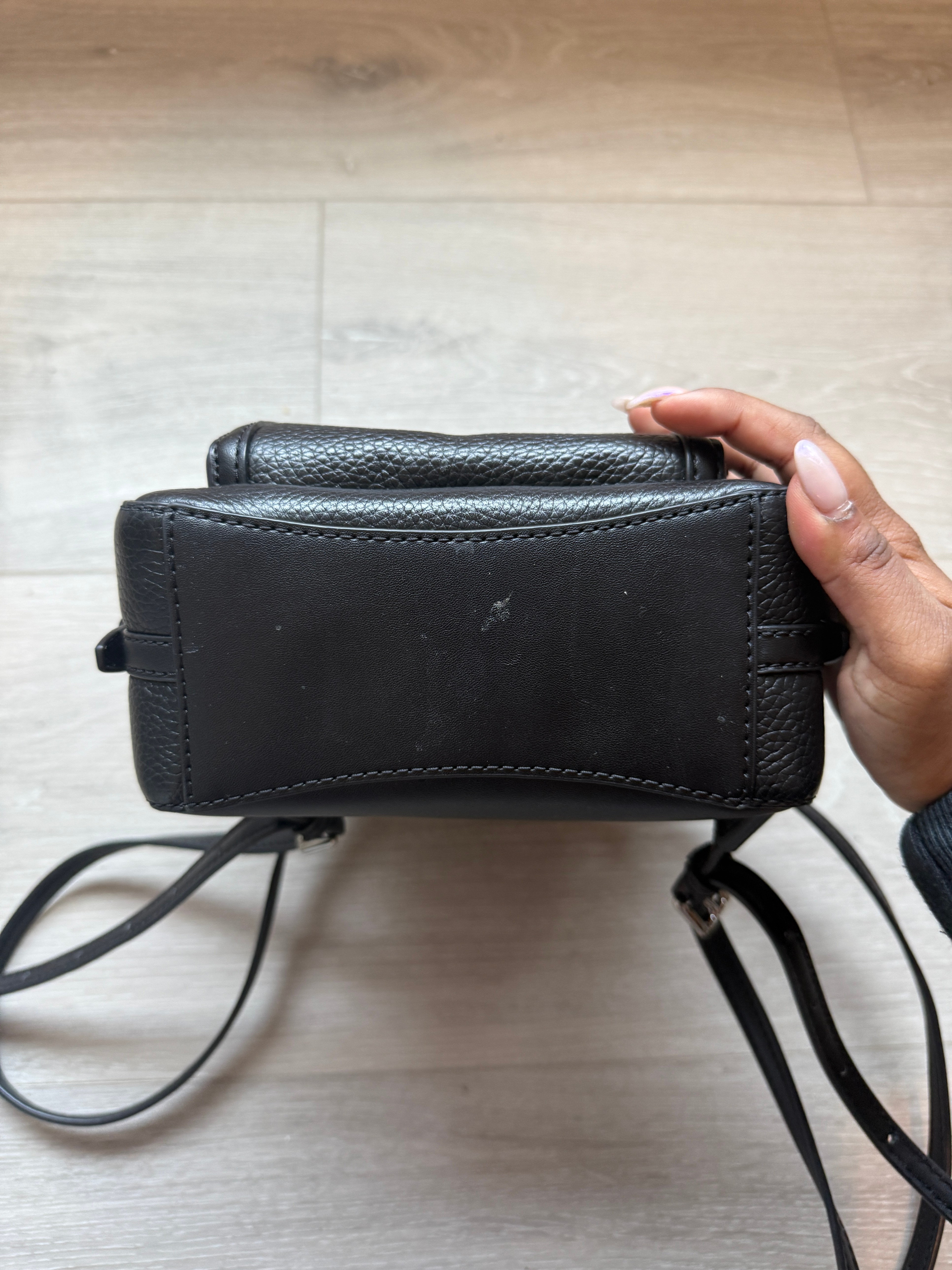 Michael Kors Mini Backpack Black Leather Crossbody Purse - photo 4