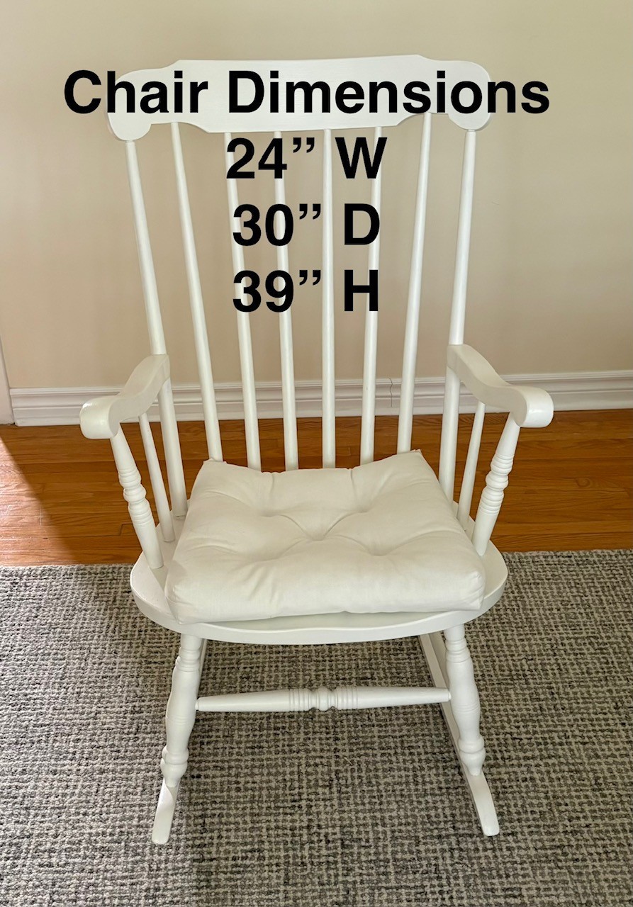 White Rocking Chair with Cushion