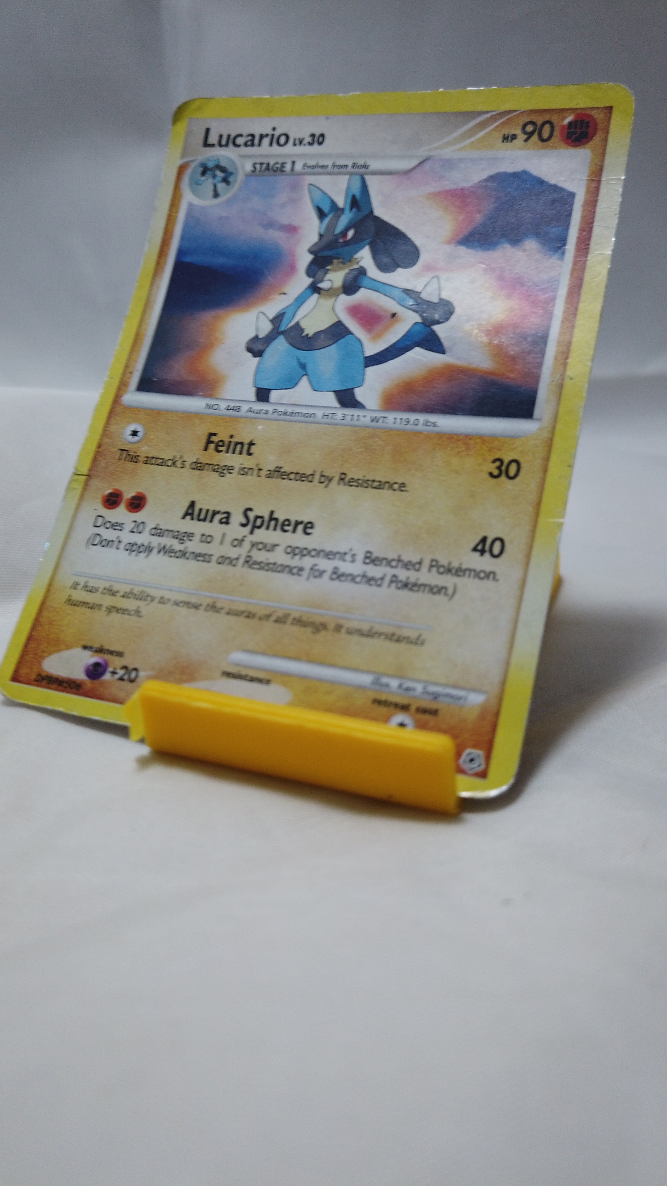 Pokemon Lucario Lv.30 6/130 Diamond & Pearl Holo Rare HP - photo 3
