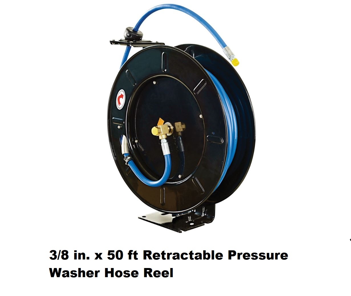 3/8 in. x 50 ft Retractable Pressure Washer Hose Reel