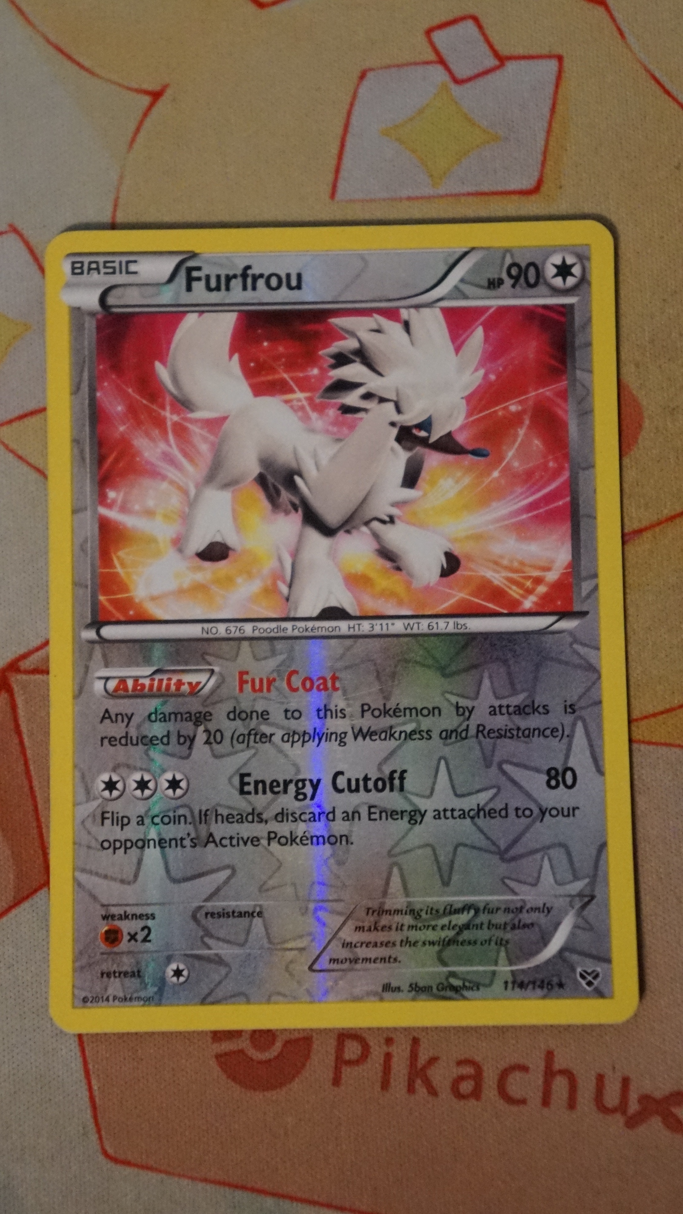 Pokemon Furfrou 114/146 XY Base Reverse Holo LP - photo 3