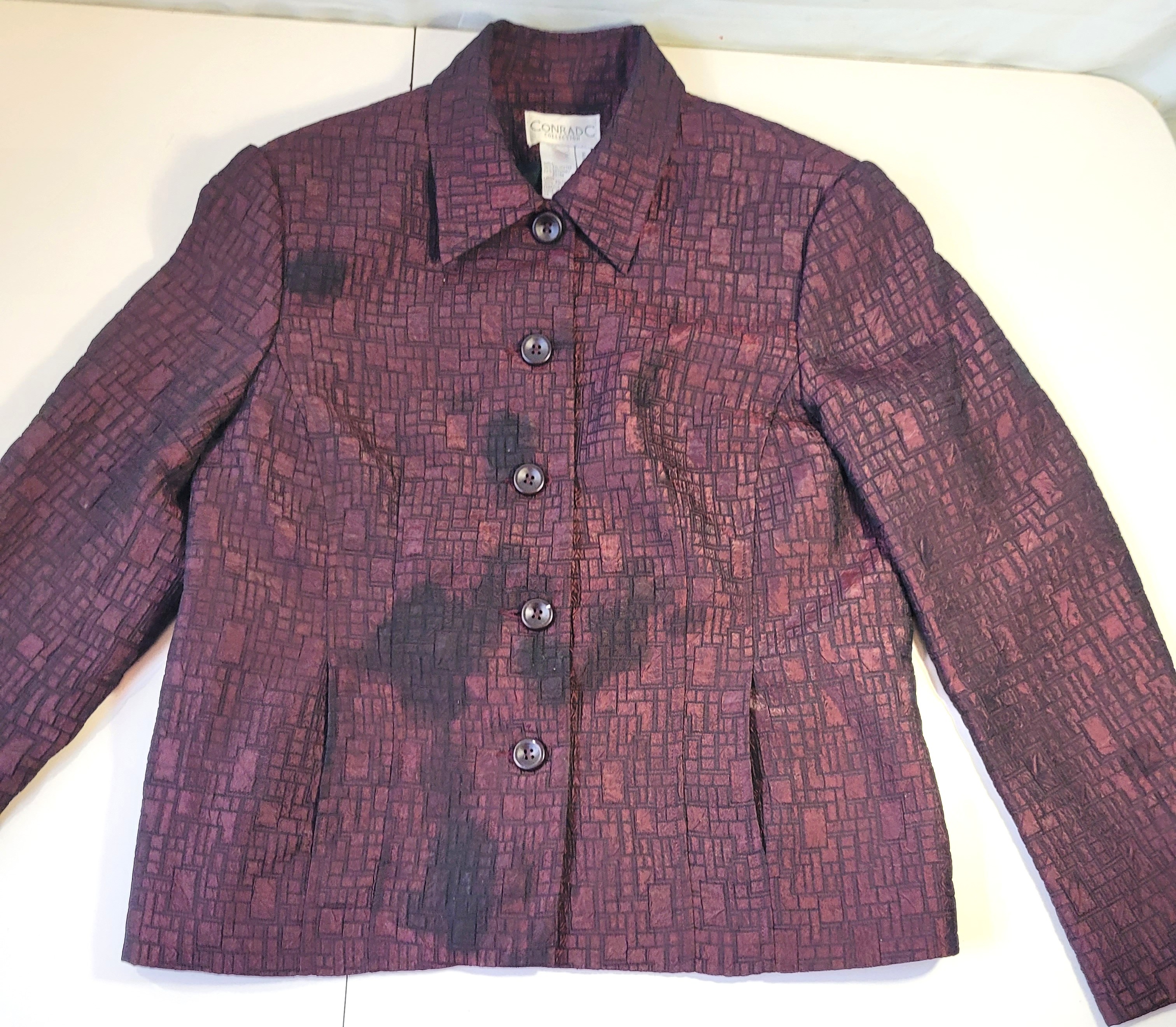 Conrad C Collection Textured Metallic Button Up Blazer Jacket - photo 2