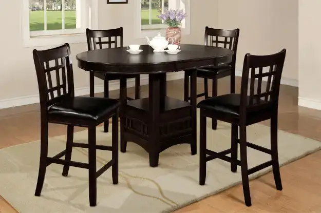 Dark cherry Composite Round Extending Counter Table